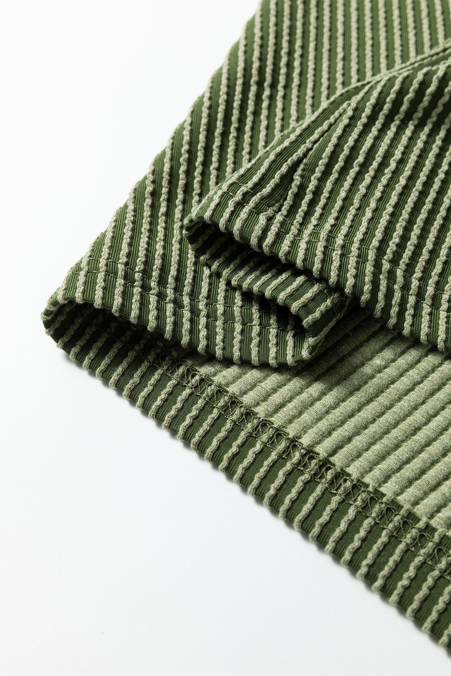 Ruffled Sleeve Ribbed Blouse in Plus Size