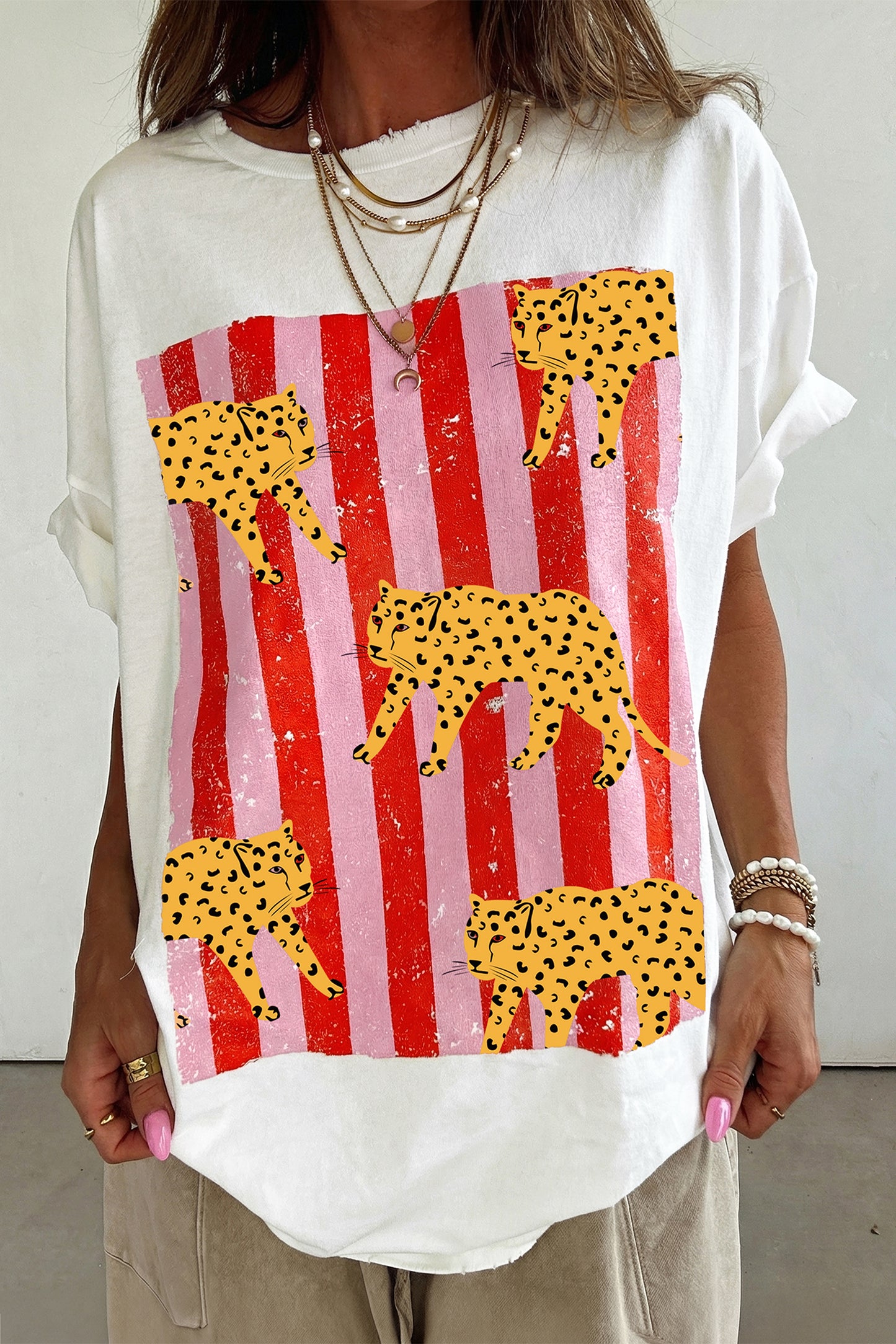 Cheetah Striped Retro Tee
