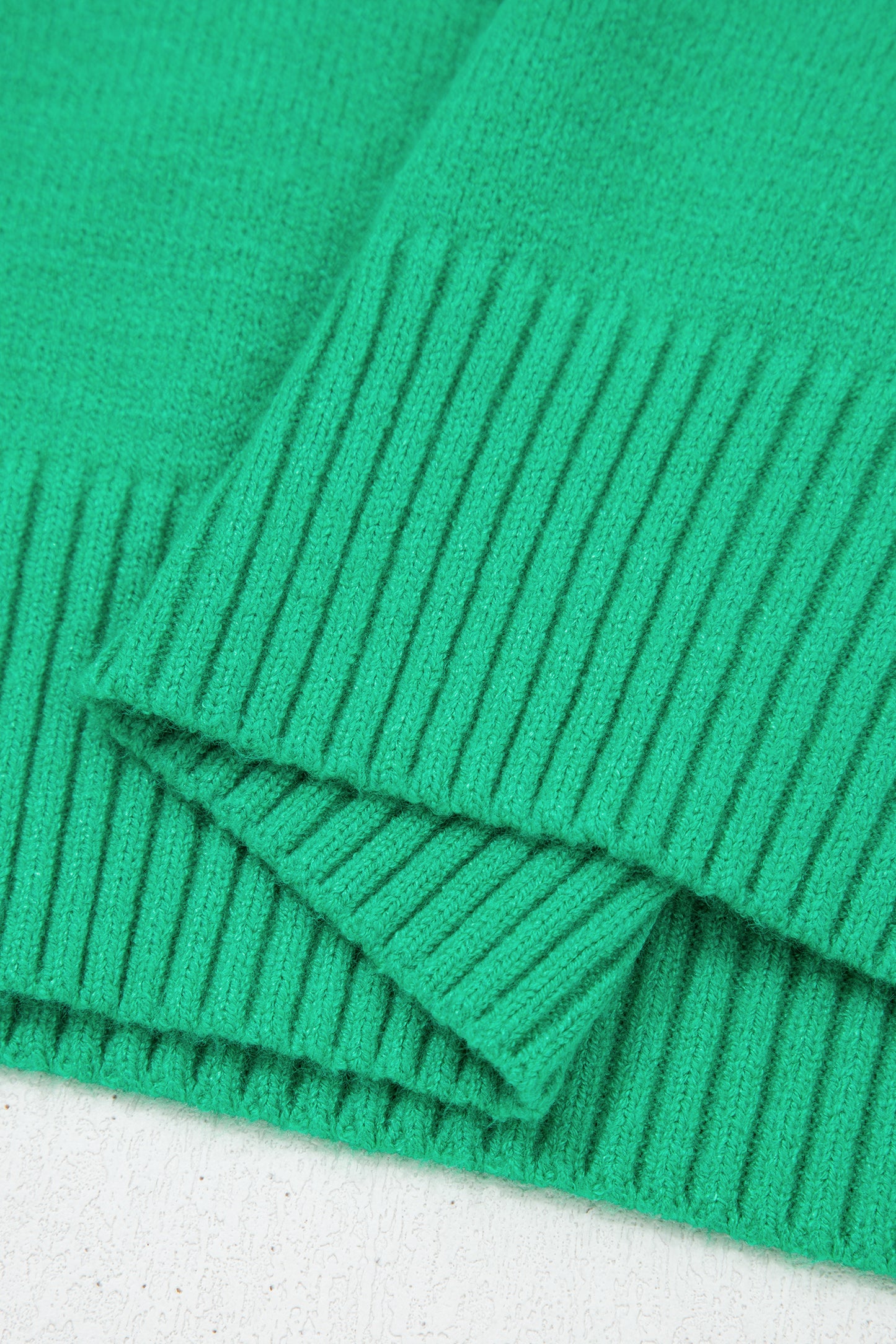 Ribbed Ruffle Sleeve Sweater