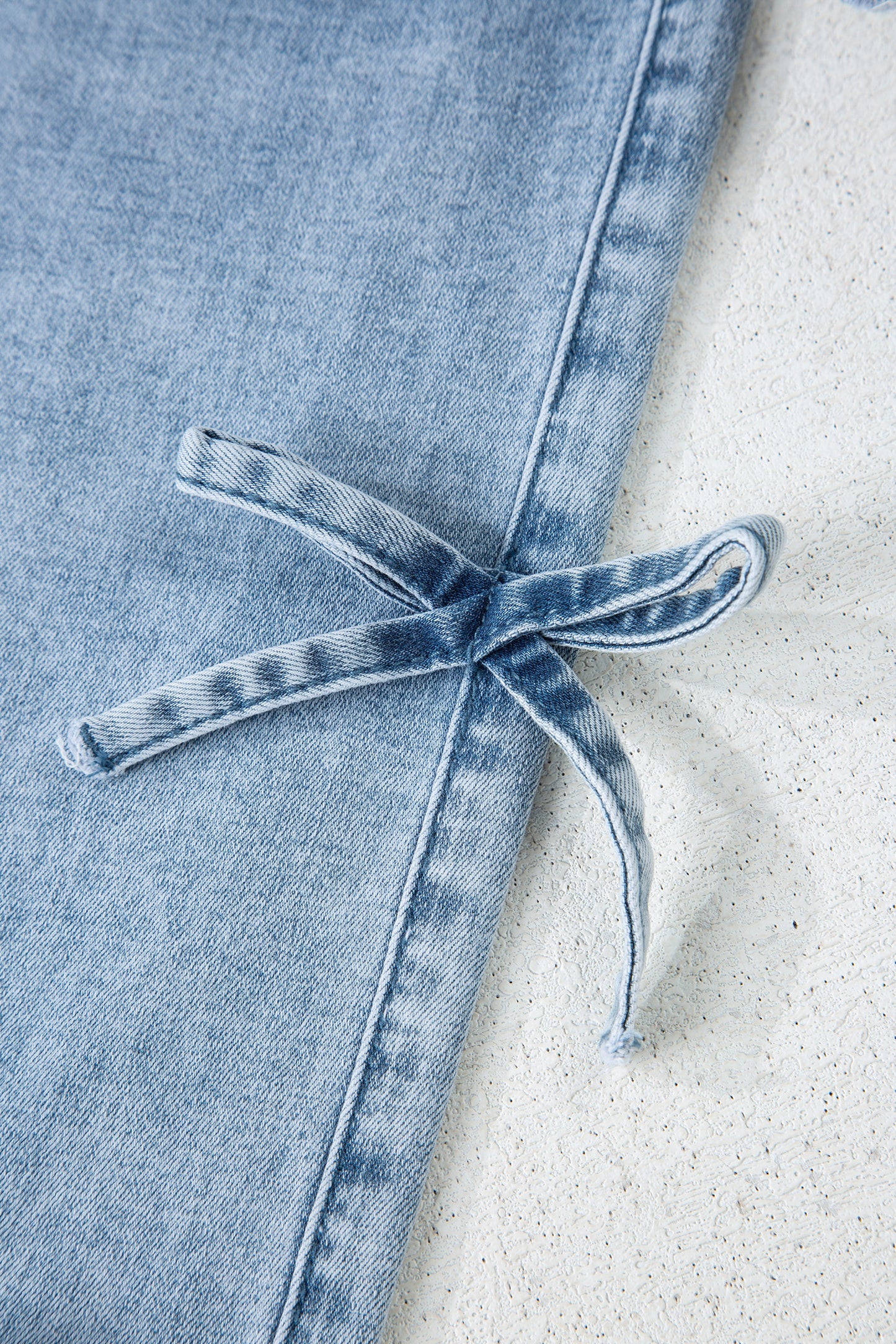 Beau Blue Bow Detail Straight Leg Jeans