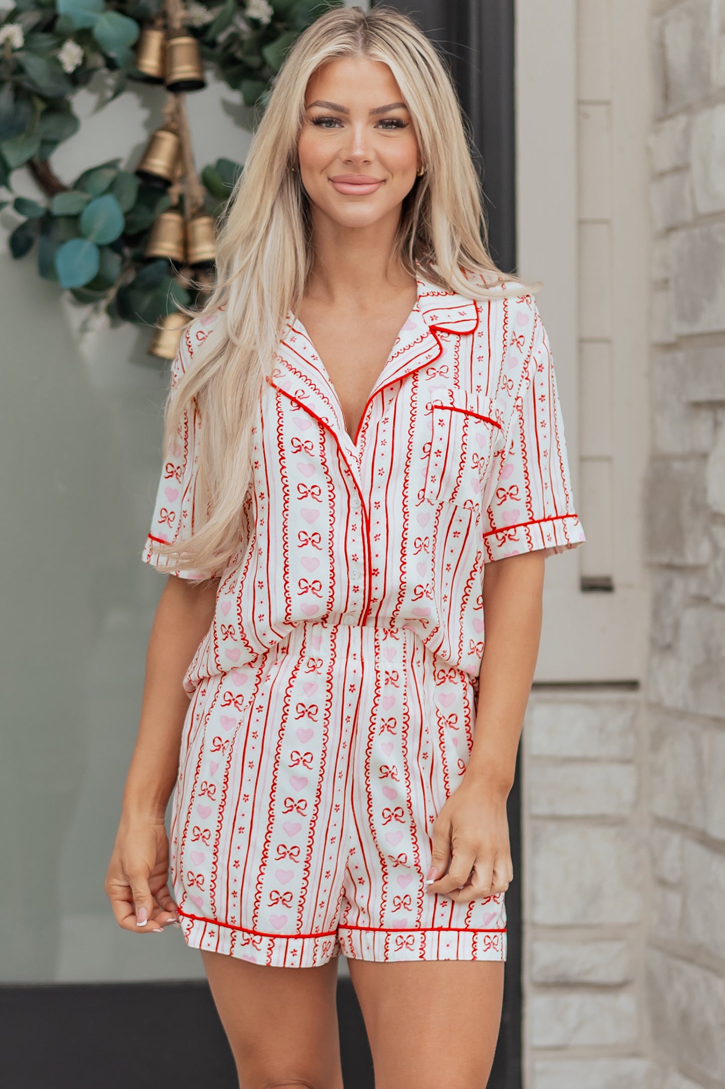 Hearts & Bows 2pc Pajama Set