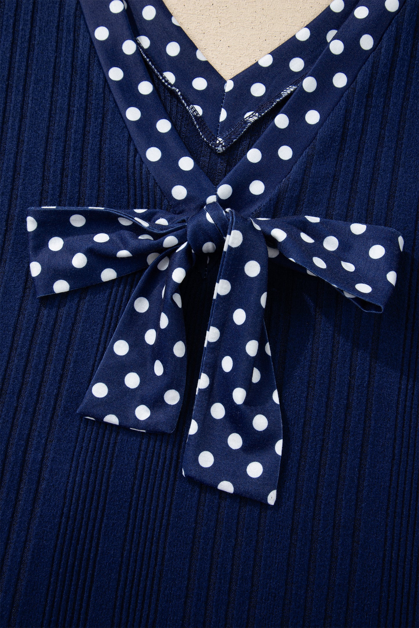 Delia Polka Dot Ribbed Top