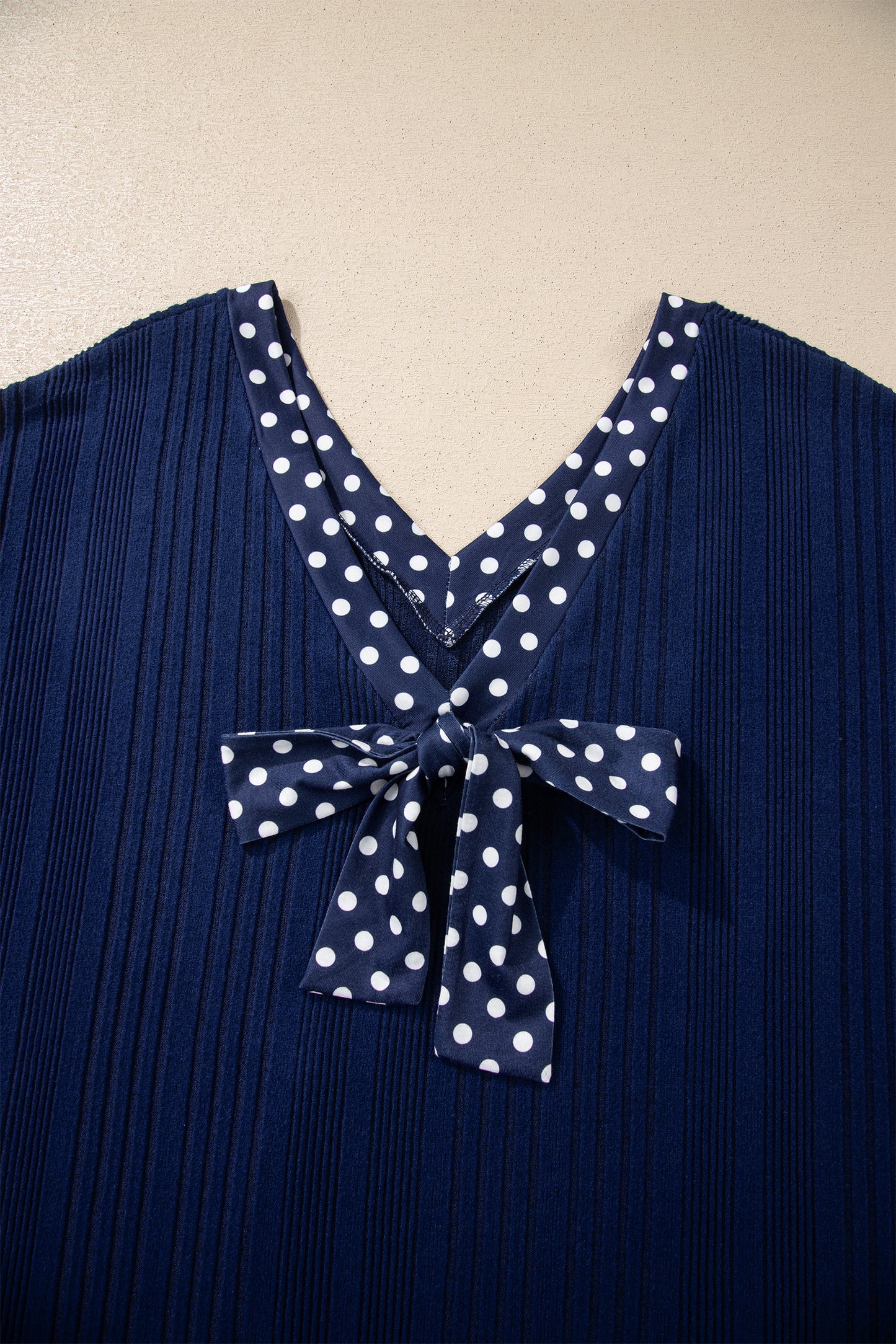 Delia Polka Dot Ribbed Top