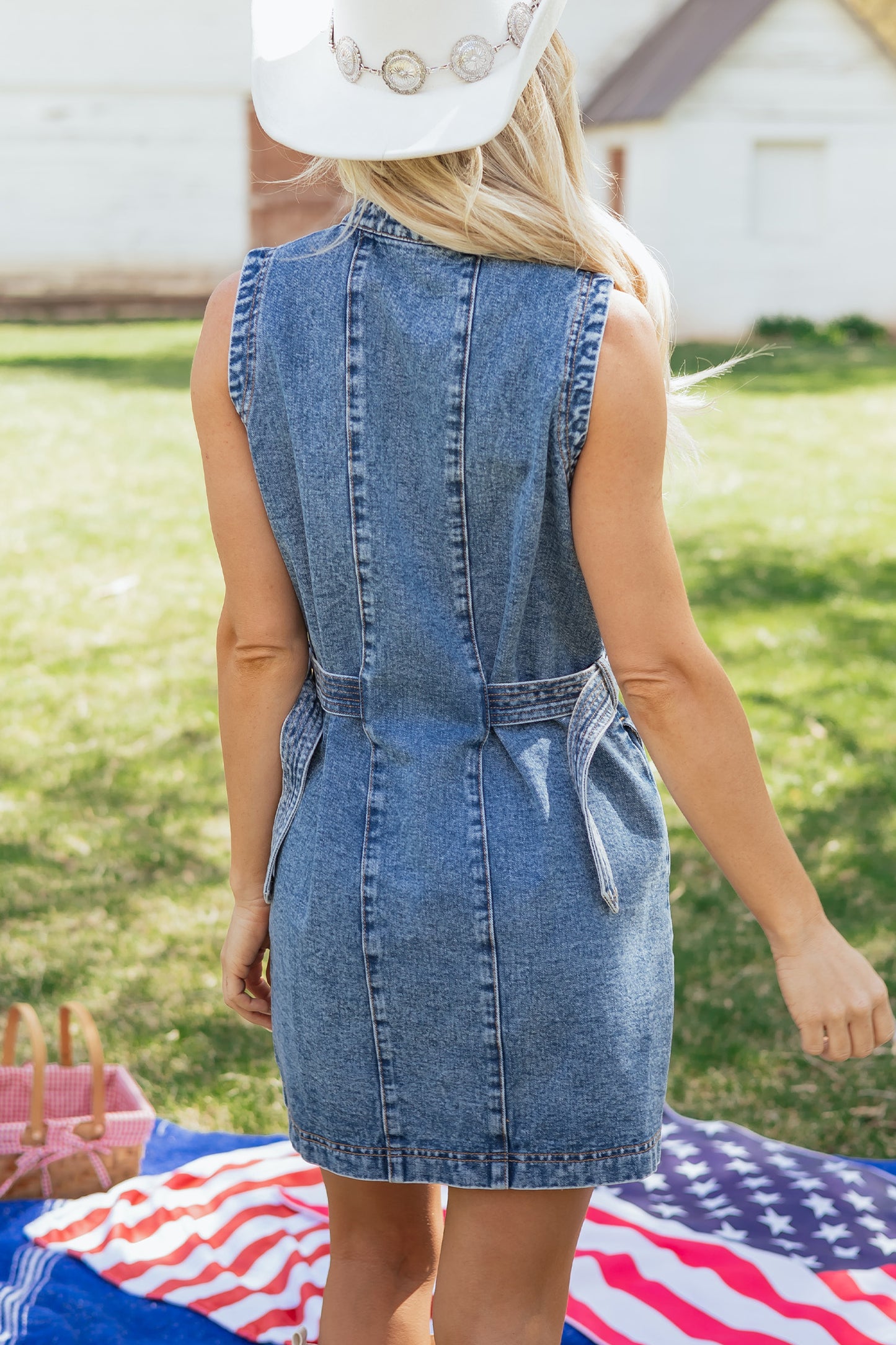Western Button Down Denim Dress