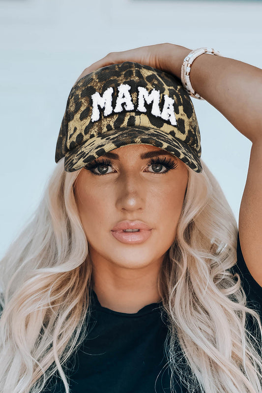 Leopard Embroidered MAMA Baseball Cap