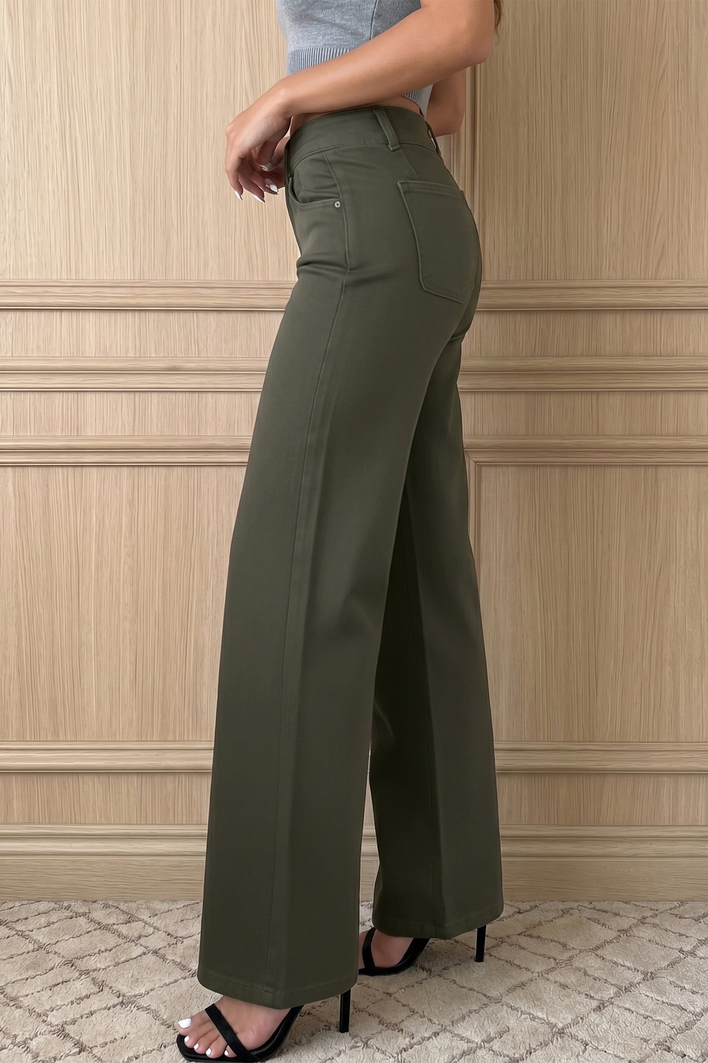 Double-Button High Waist Flared Bottom Jeans