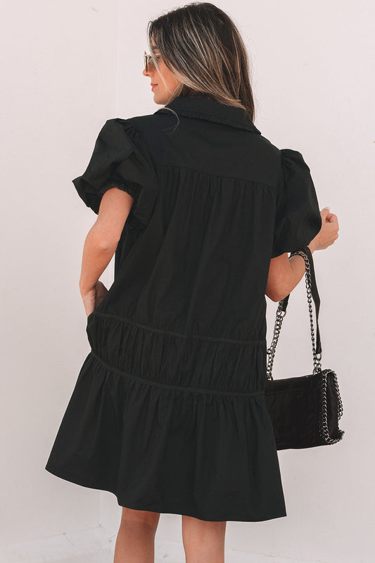 Black Button Down Shirt Dress