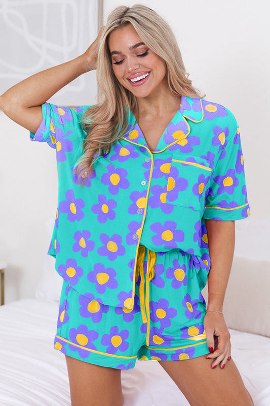 Flower Print Pajamas Set