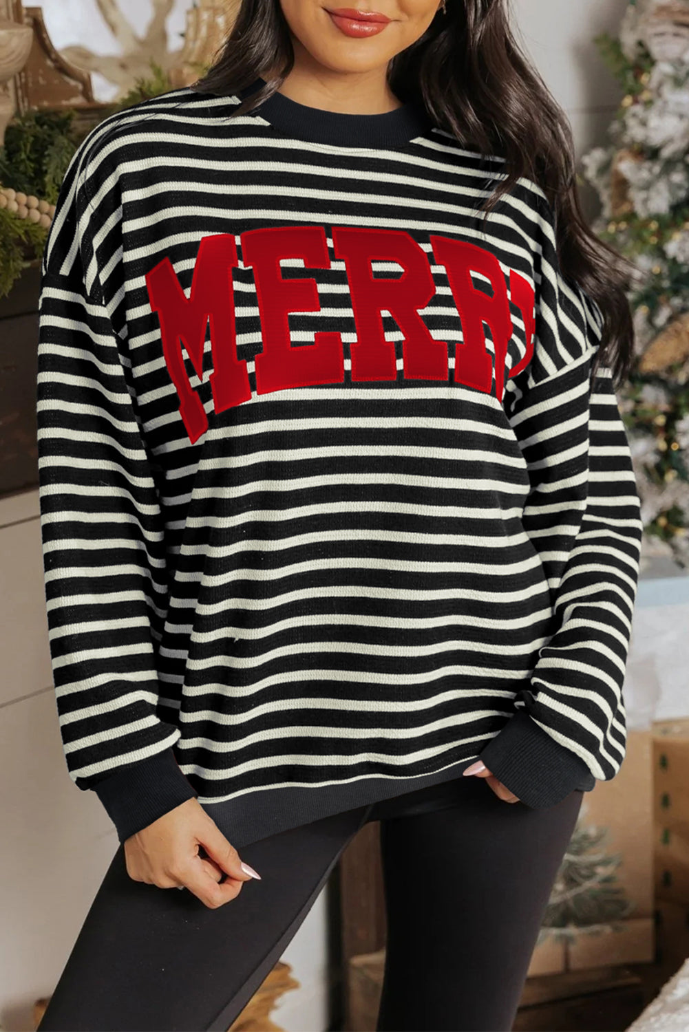Striped MERRY Sweatshirt