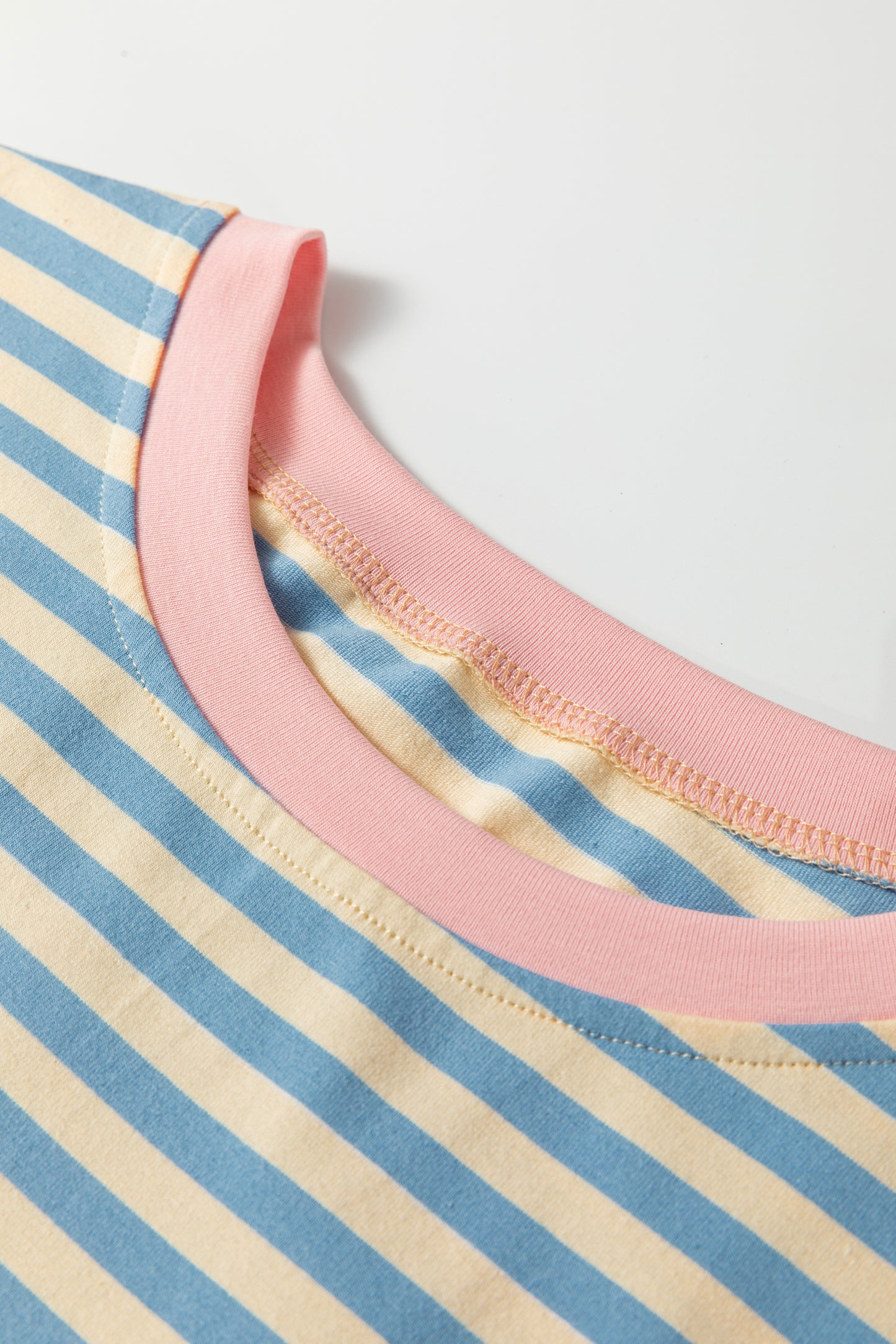 Sky Blue Striped Loose Tee