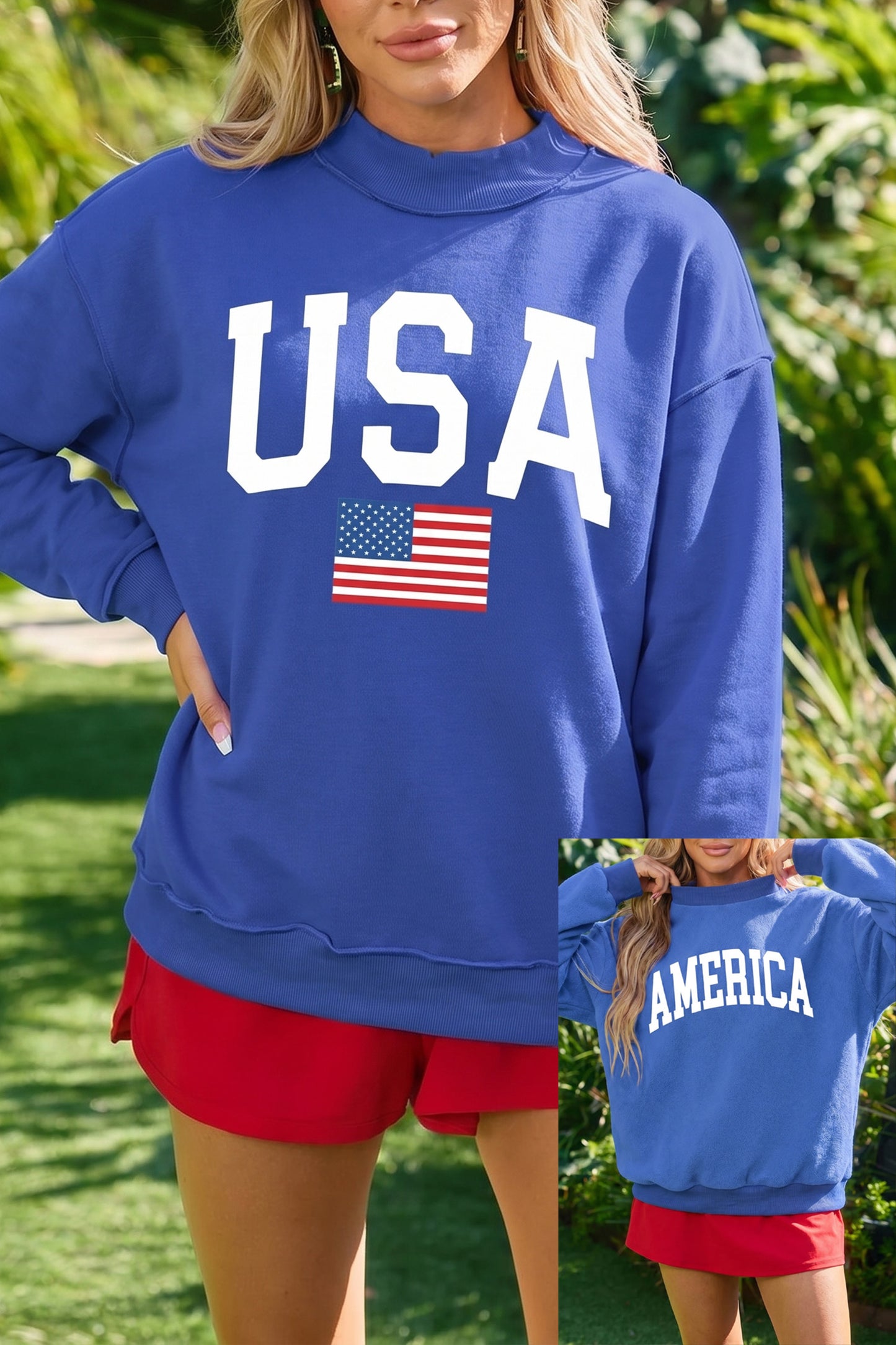 Patriotic Reversible Graphic Sweatshirt