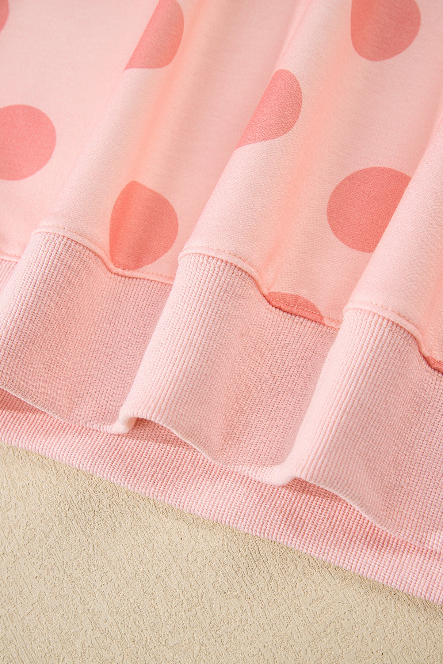 Polka Dot Print Pullover & Shorts Set