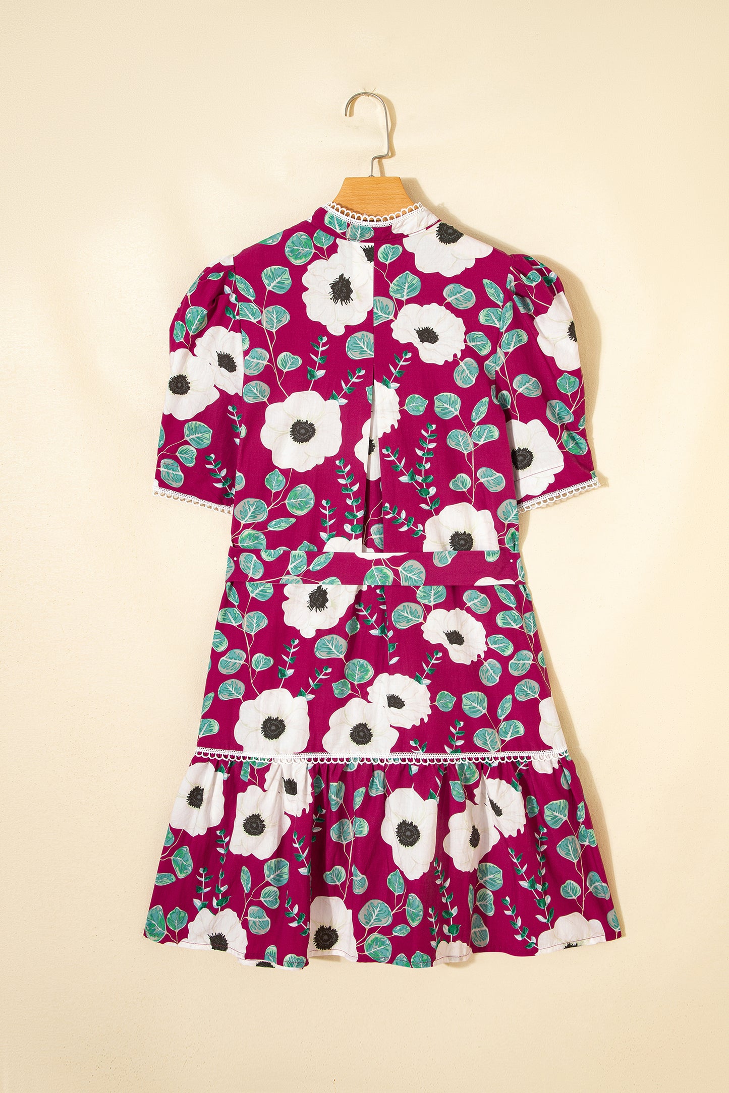 Poppy Puff Sleeve Mini Dress with Belt