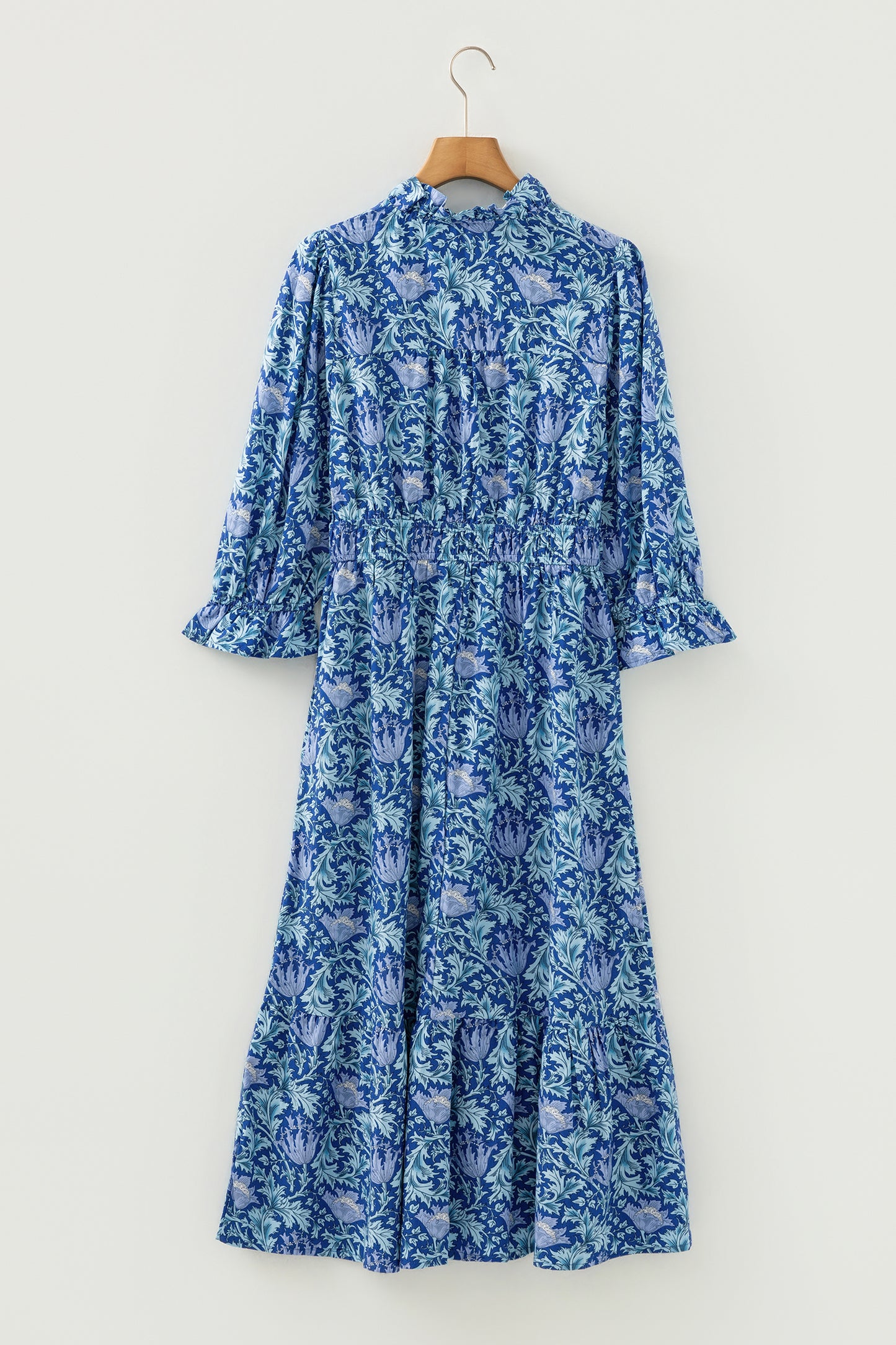 Floral Print Frilled Neck Dress