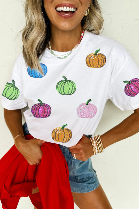 Pumpkin Patched Sequined Tee