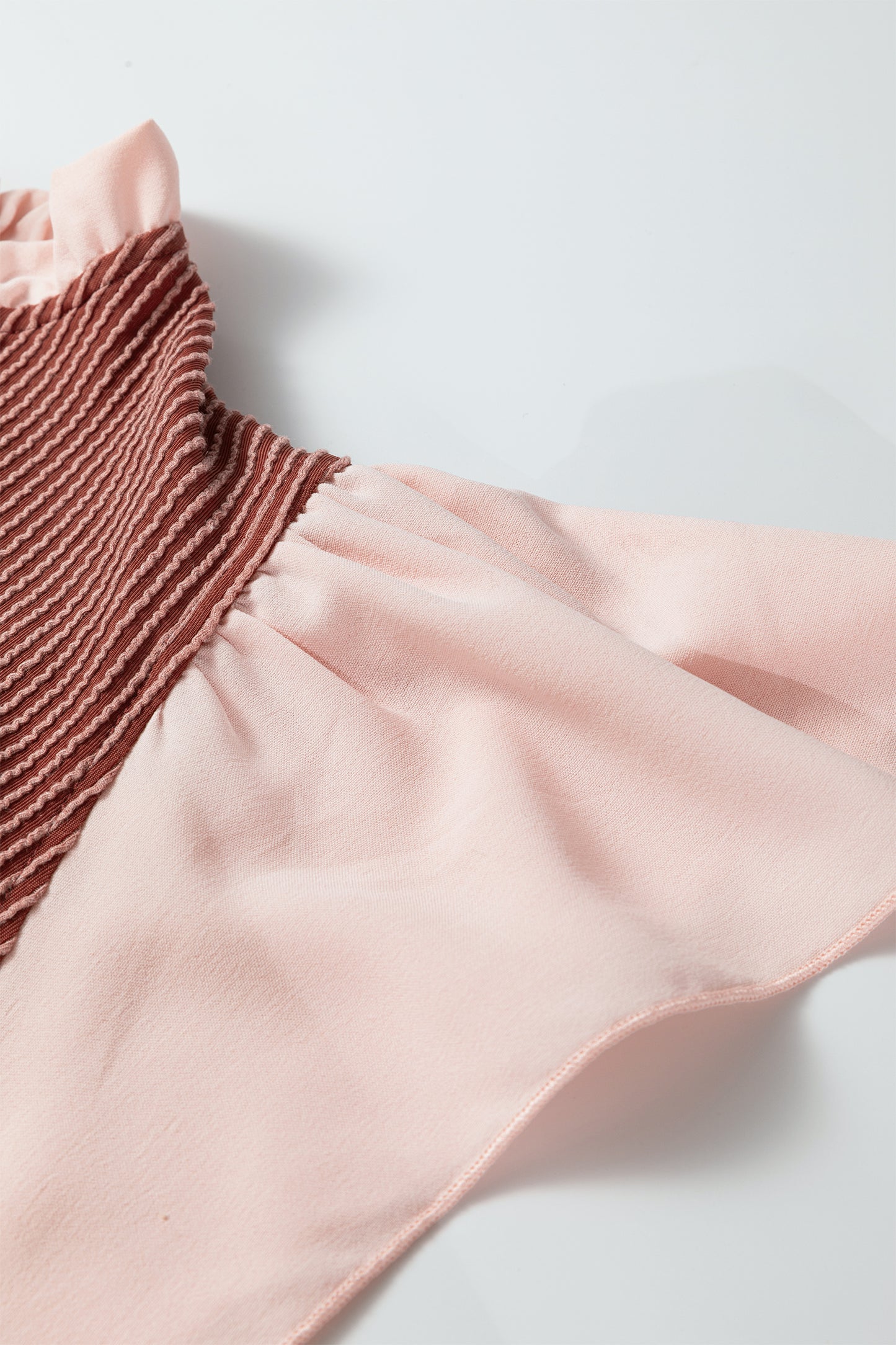 Ruffled Sleeve Ribbed Blouse in Plus Size