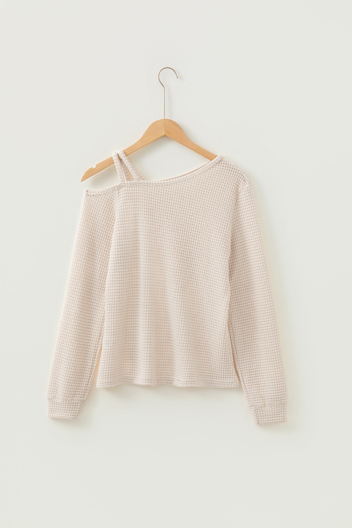 Jet Stream Textured Knit Asymmetric Top