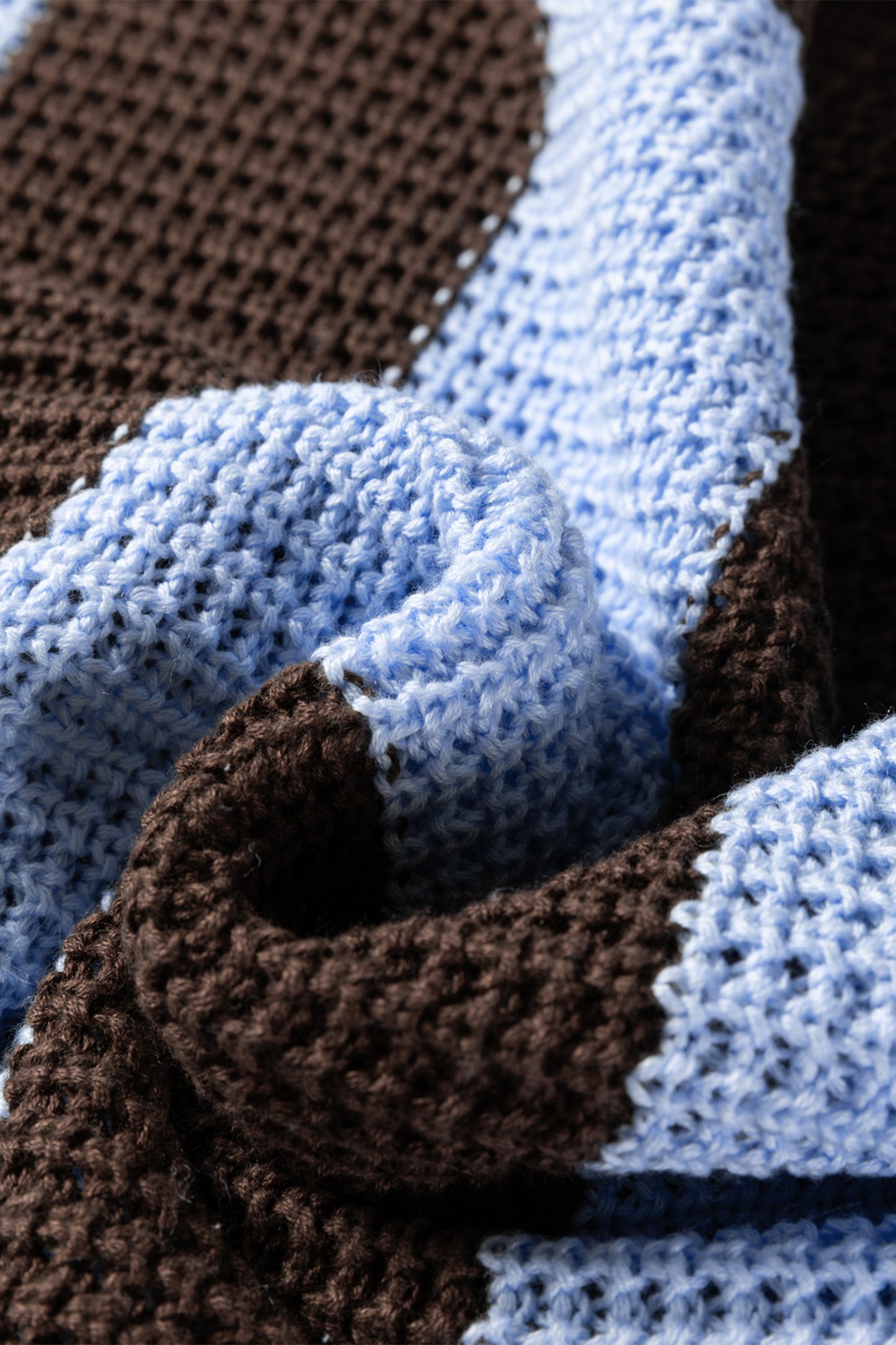 Blue Striped Color Block Sweater