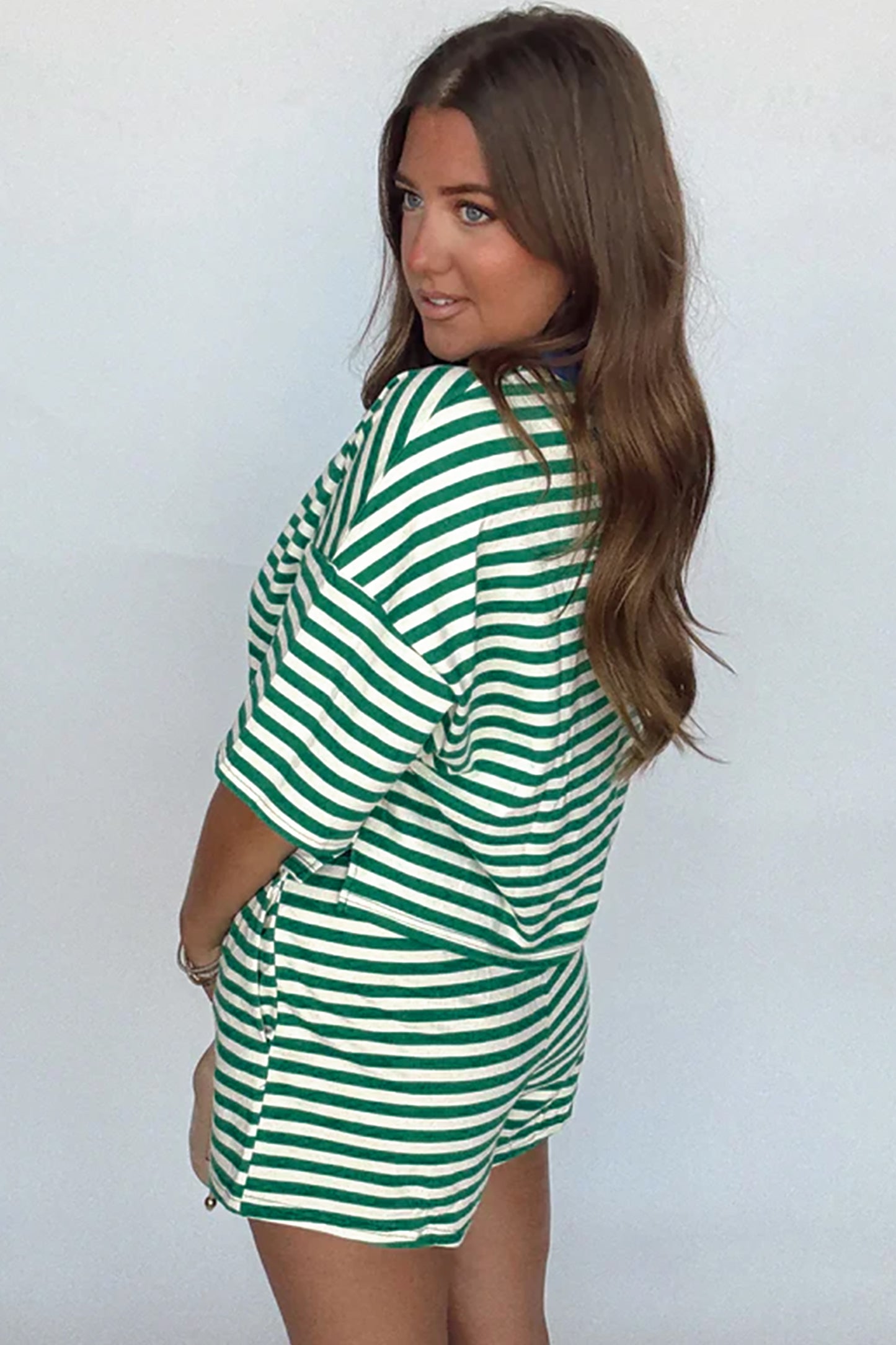 Striped Boxy Terry Shorts & Tee Set