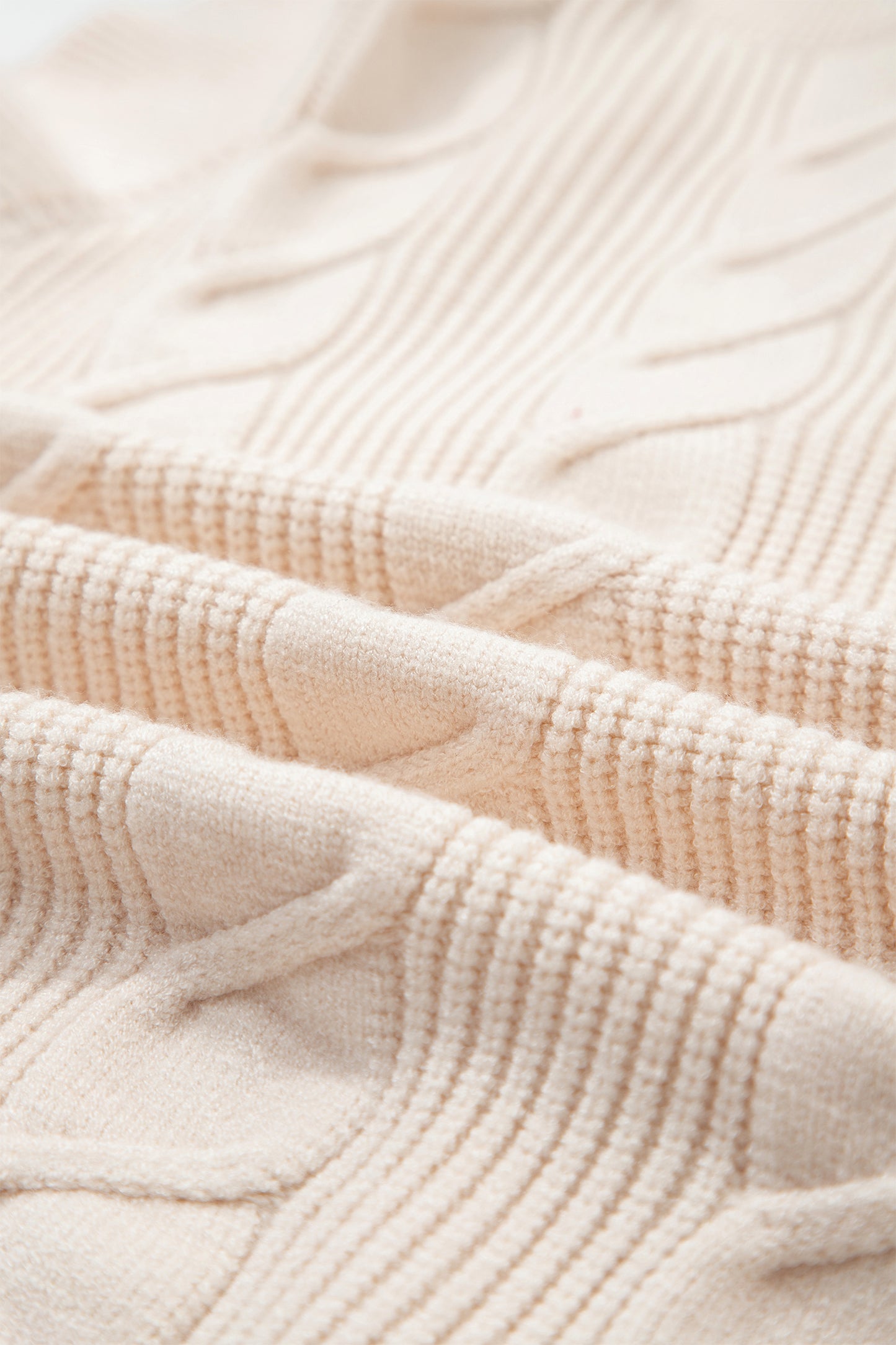 Ruffle Sleeve Cable Knit Sweater