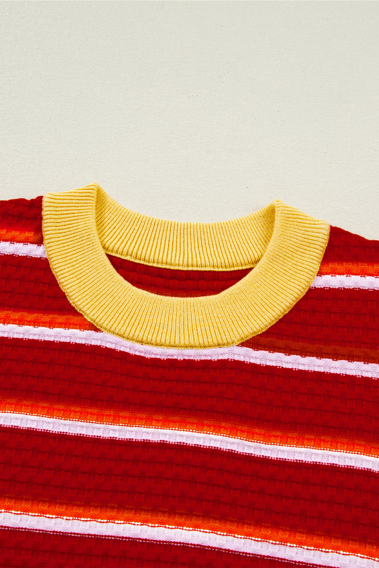 Red Stripe Colorblock Sweater