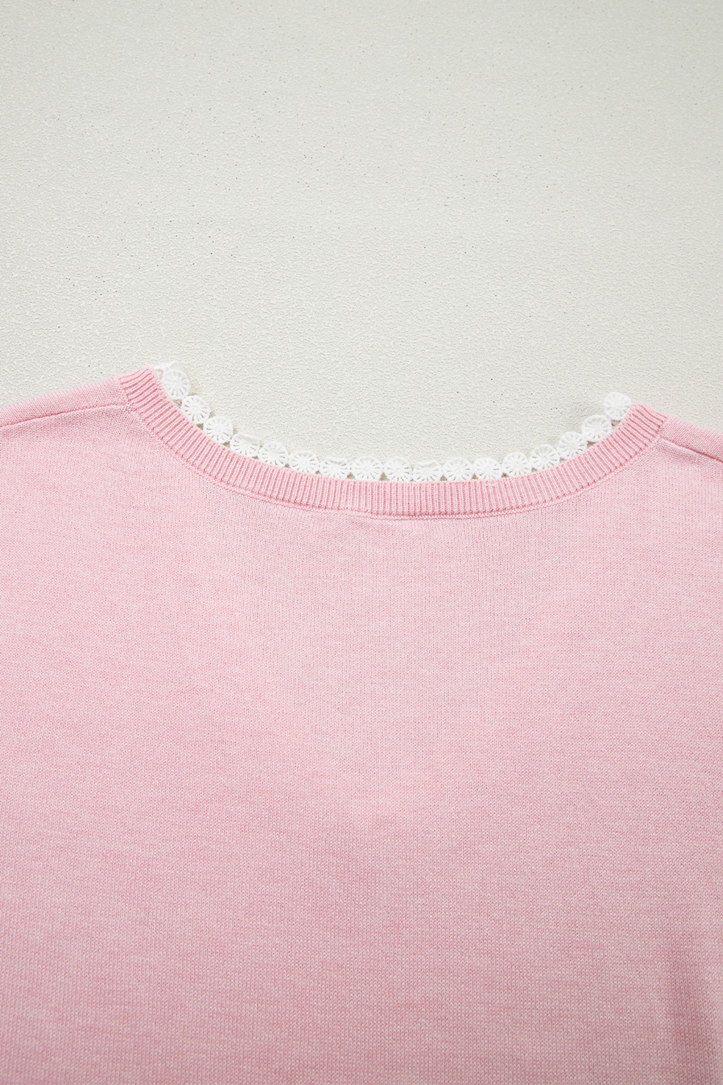 Strawberry Pink Short Sleeve Sweater