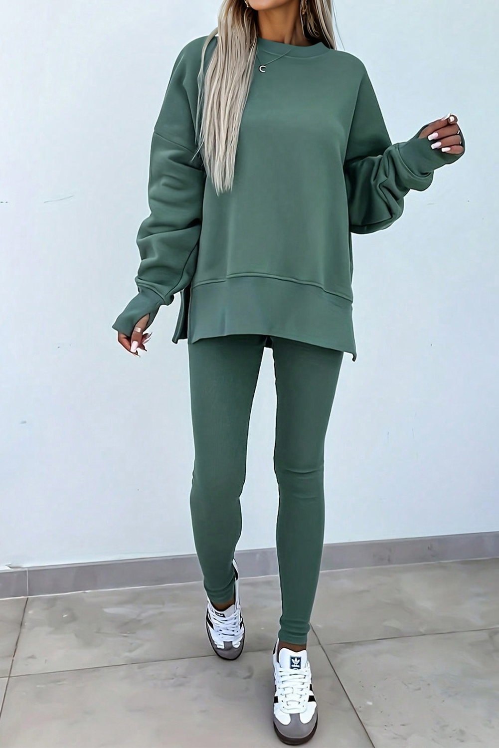 Green Bay Sweatshirt & Ribbed Leggings Set