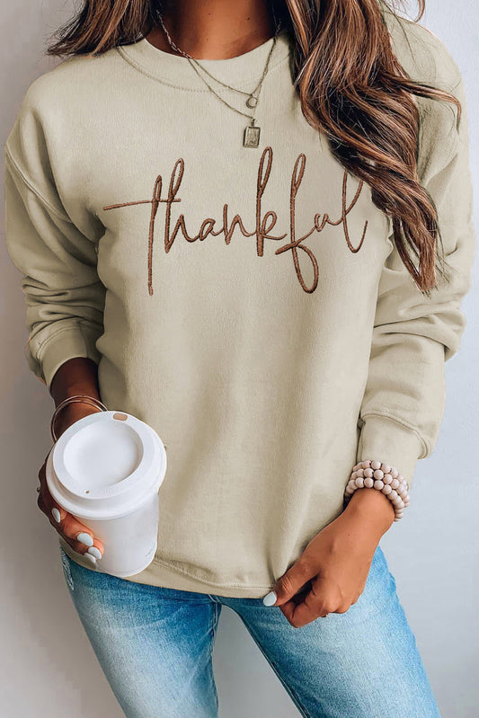 Thankful Embroidered Sweatshirt