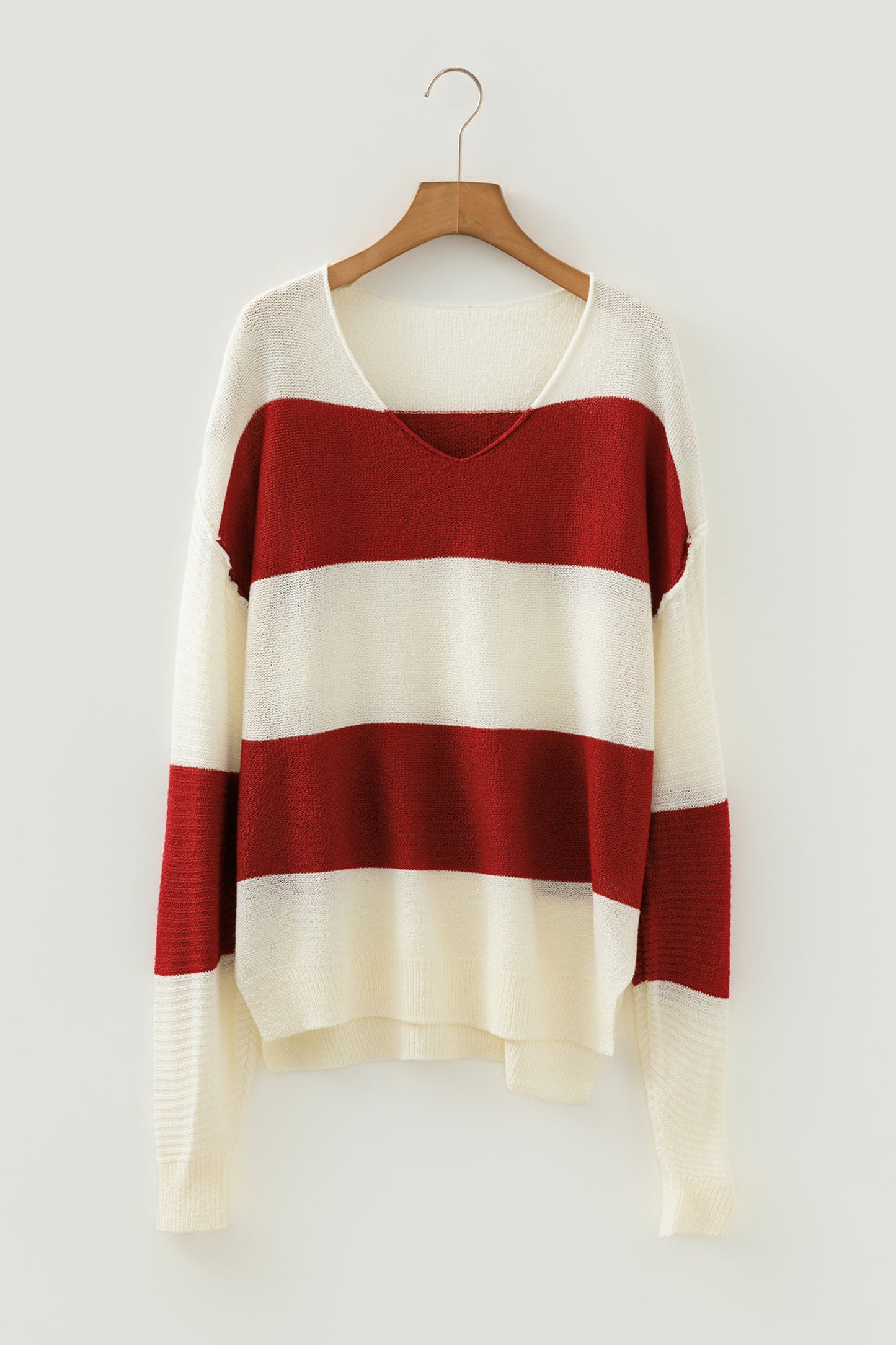 Striped Bubble Sleeve Sweater