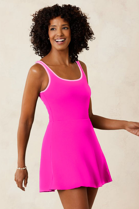 Rose Red One-Piece Swim Dress