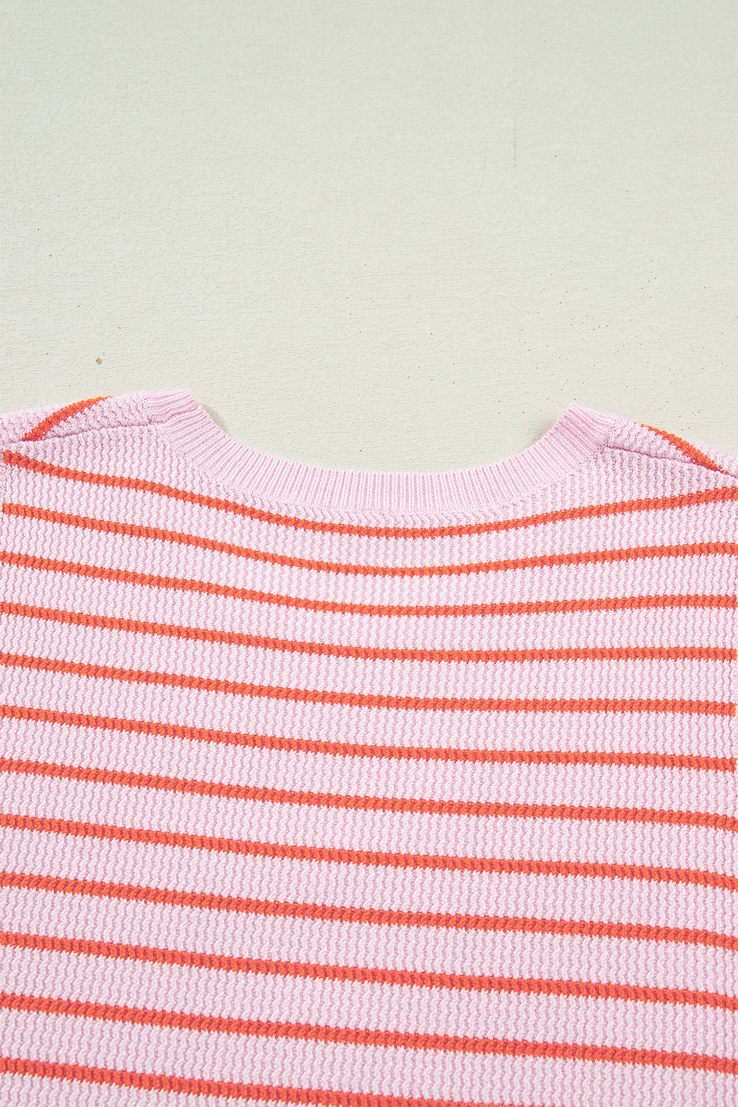 Sweet Striped Knit Sleeveless Sweater
