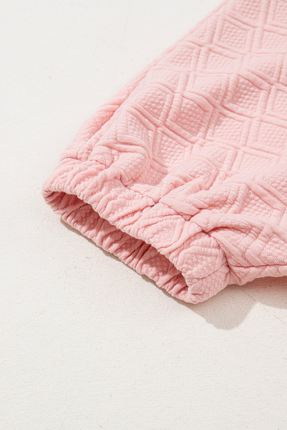 Puff Sleeve Blouse with Striped Collar-Pink