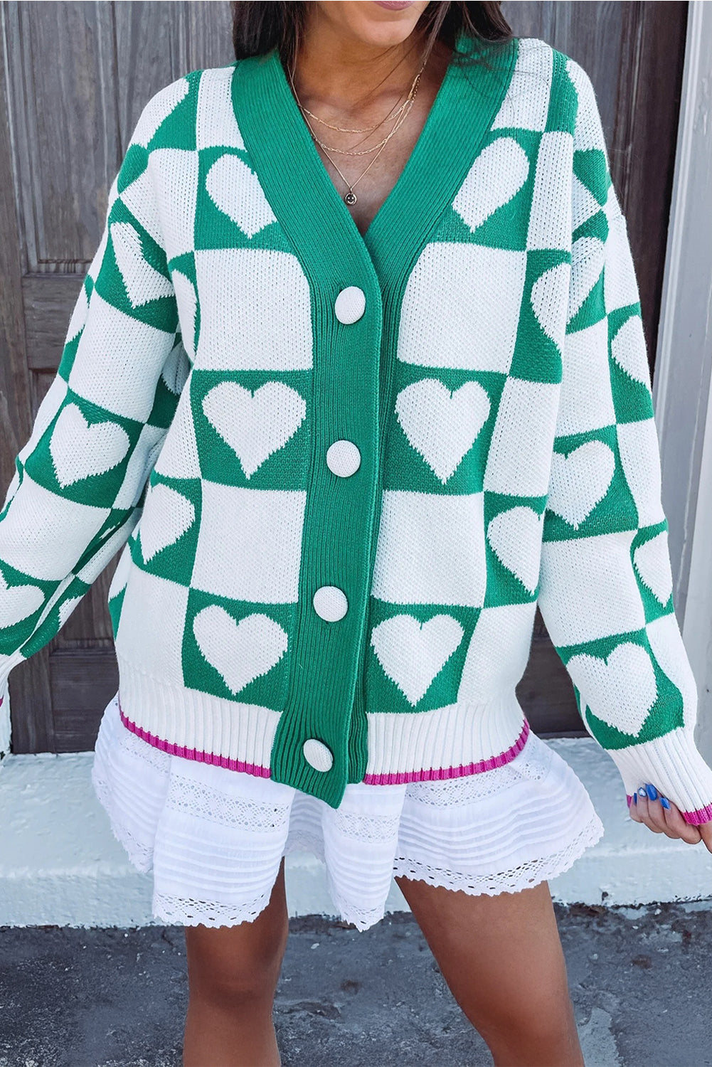 Checkered Hearts Cardigan