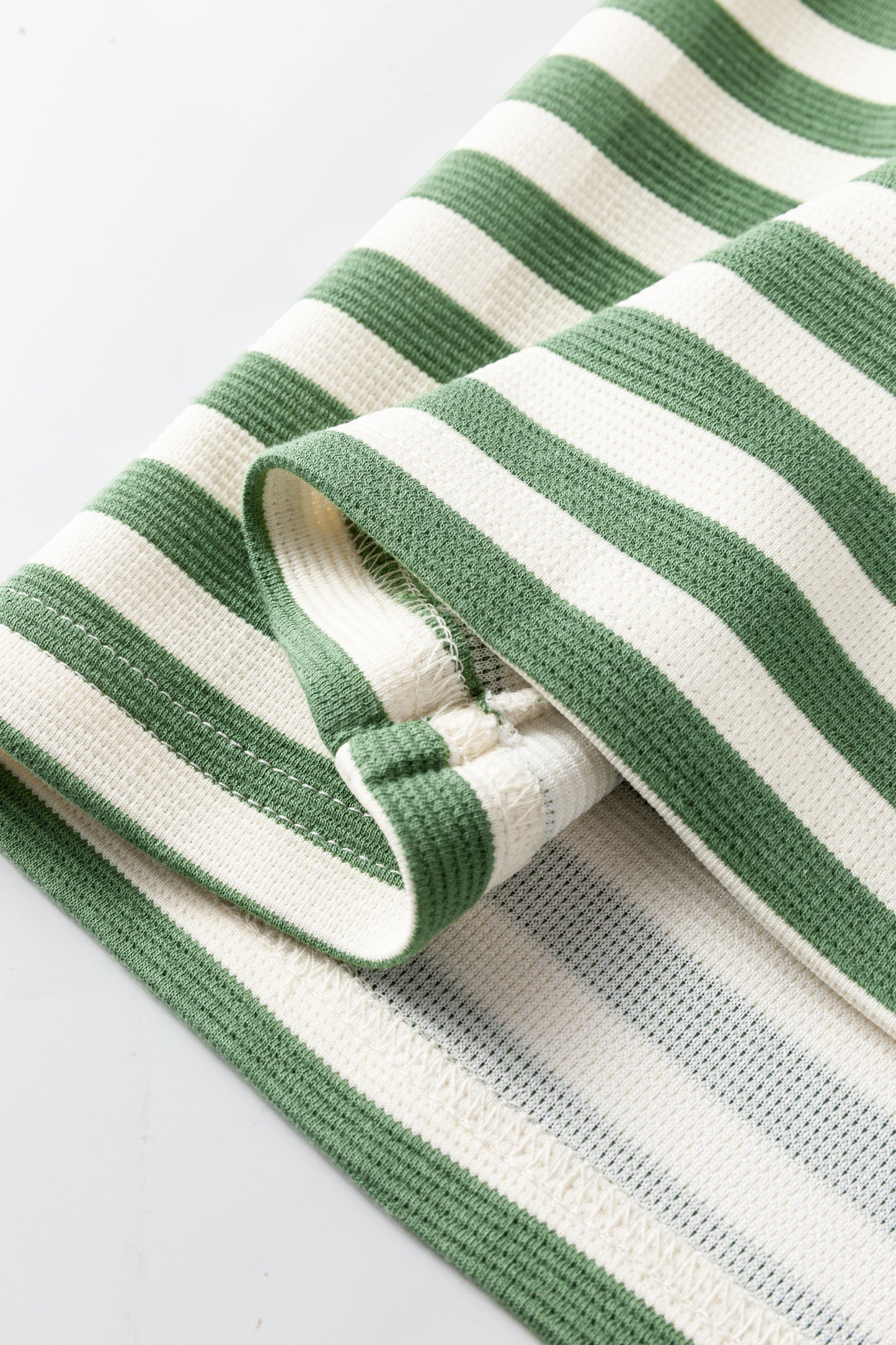 Striped Puff Sleeve Round Neck Tee