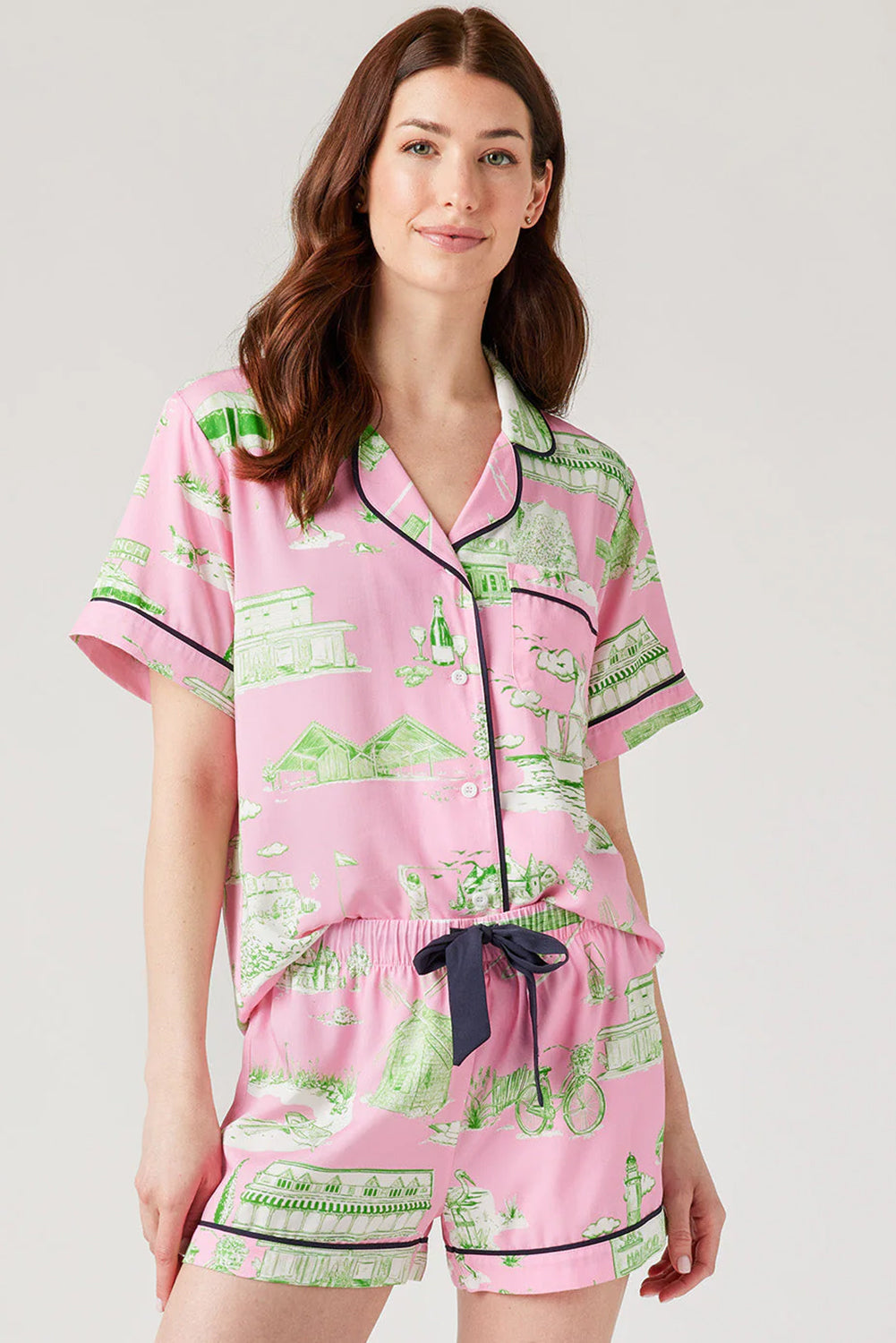 Pink Holiday Resort 2pcs Pajama Set