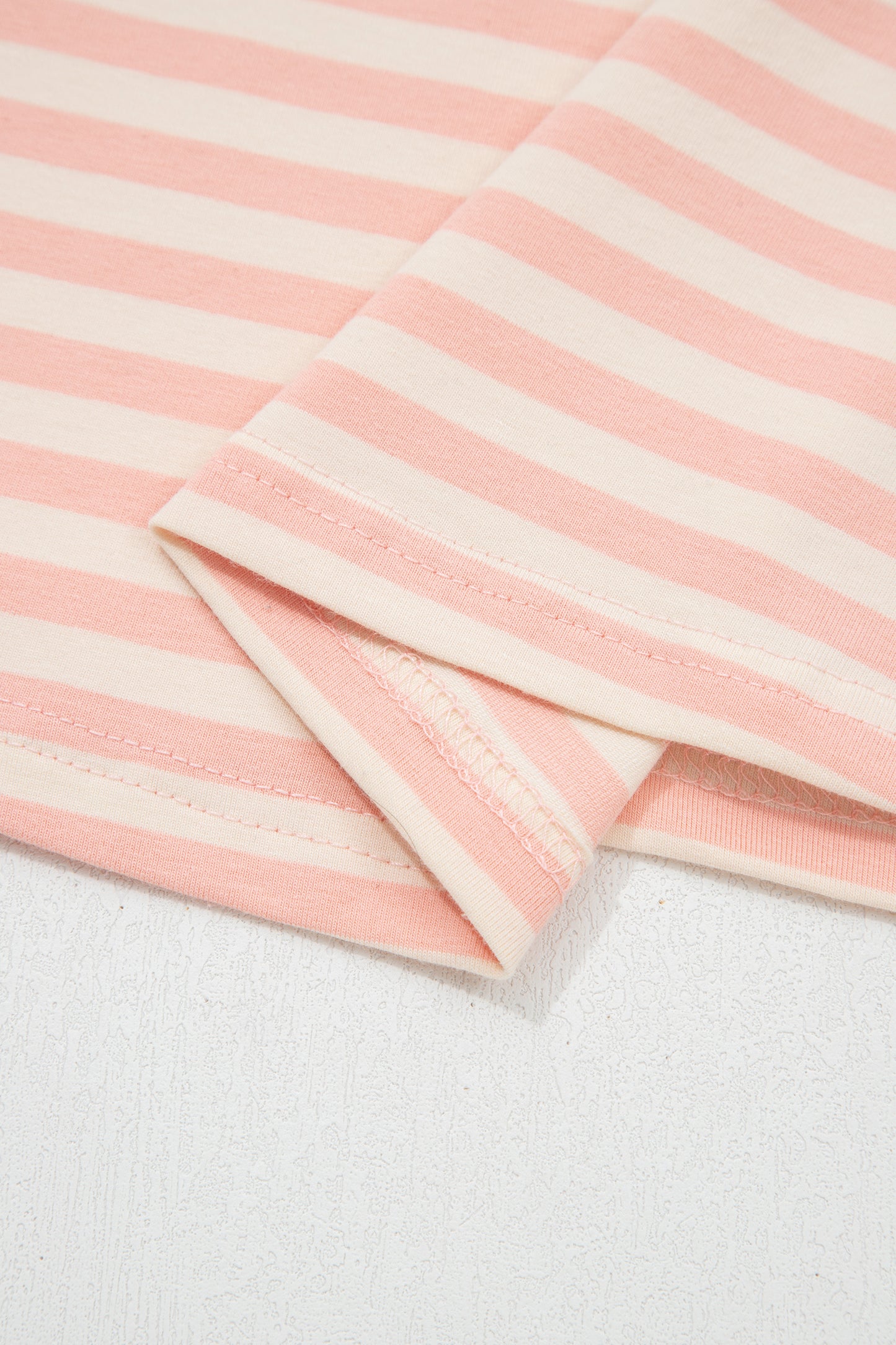Pink Striped Tee and Shorts Set