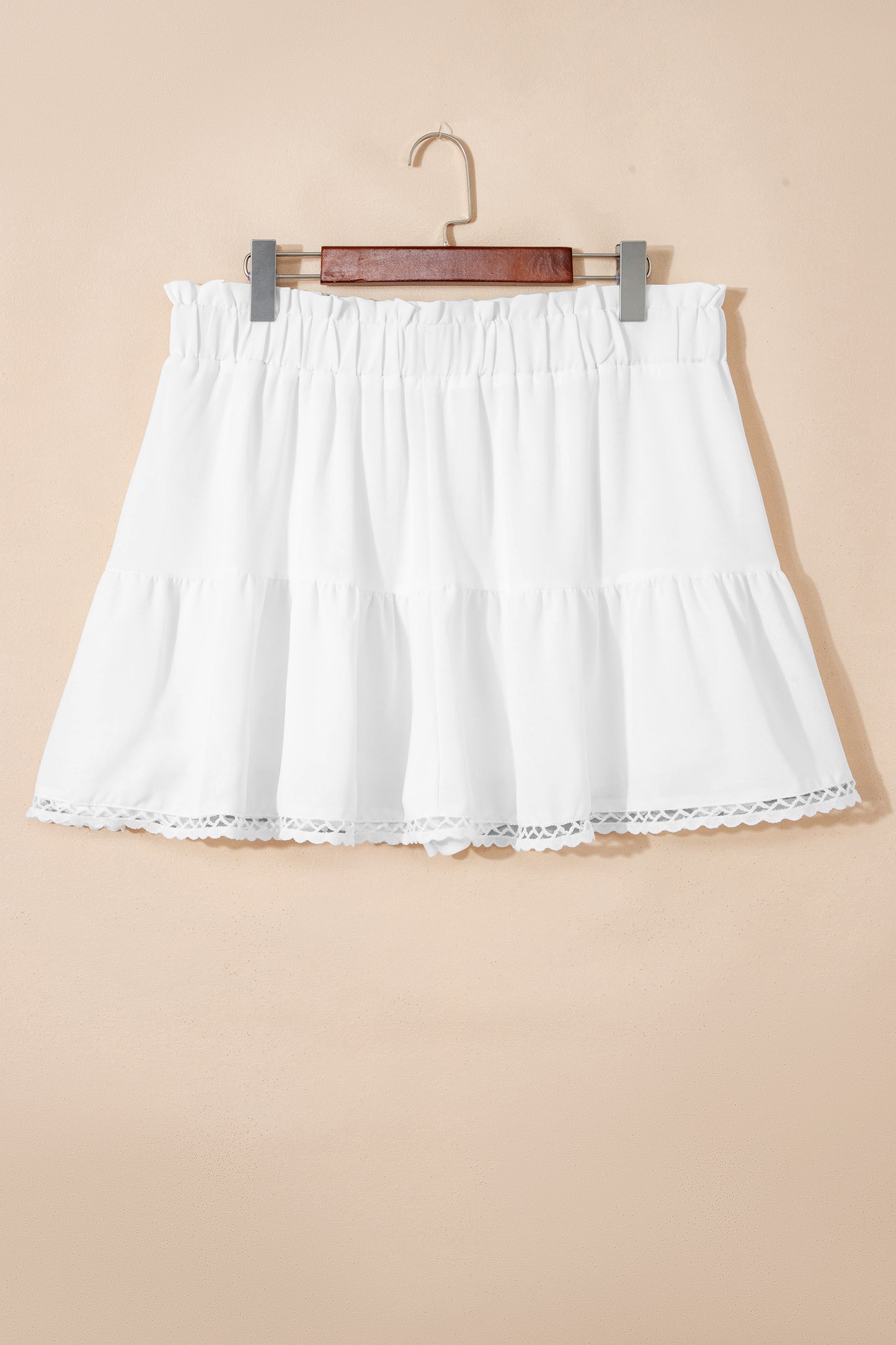 Lace Trim Ruffled Skirt in Plus Size