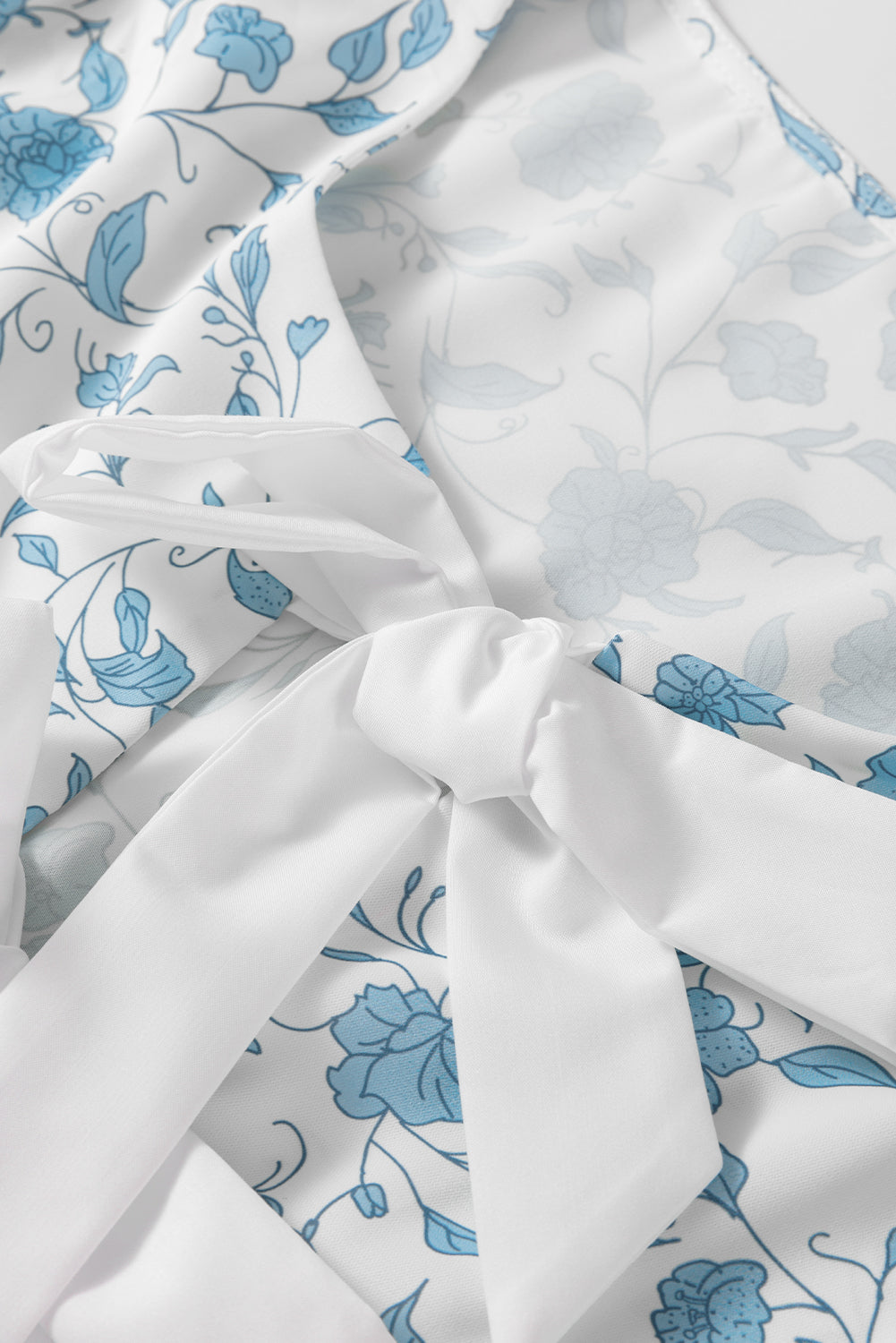 Sky Blue Puff Sleeve Mini Dress in Floral or Leopard