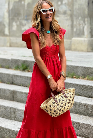 Flutter Sleeve Smocked Waist Maxi Dress