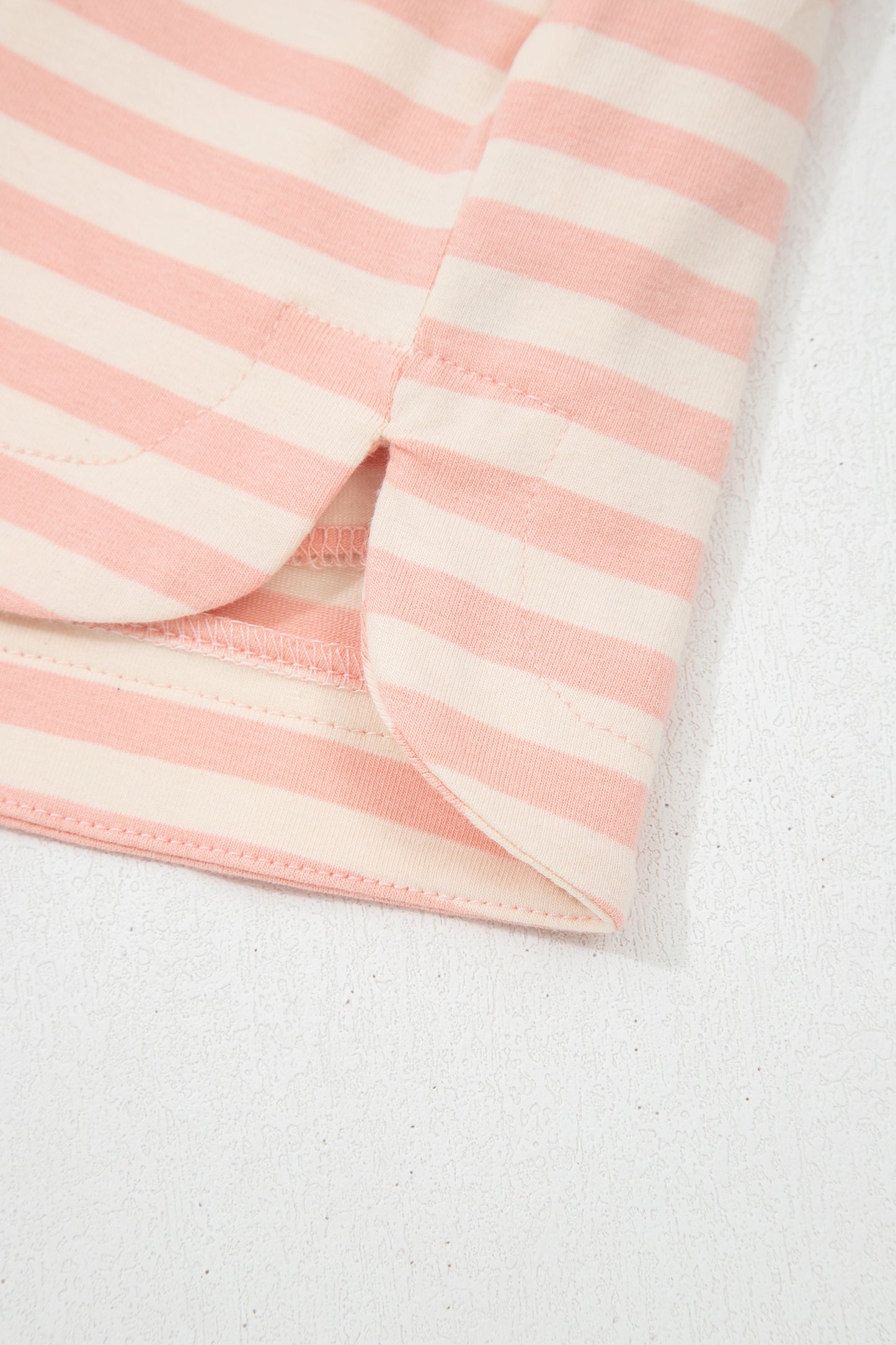 Pink Striped Tee and Shorts Set