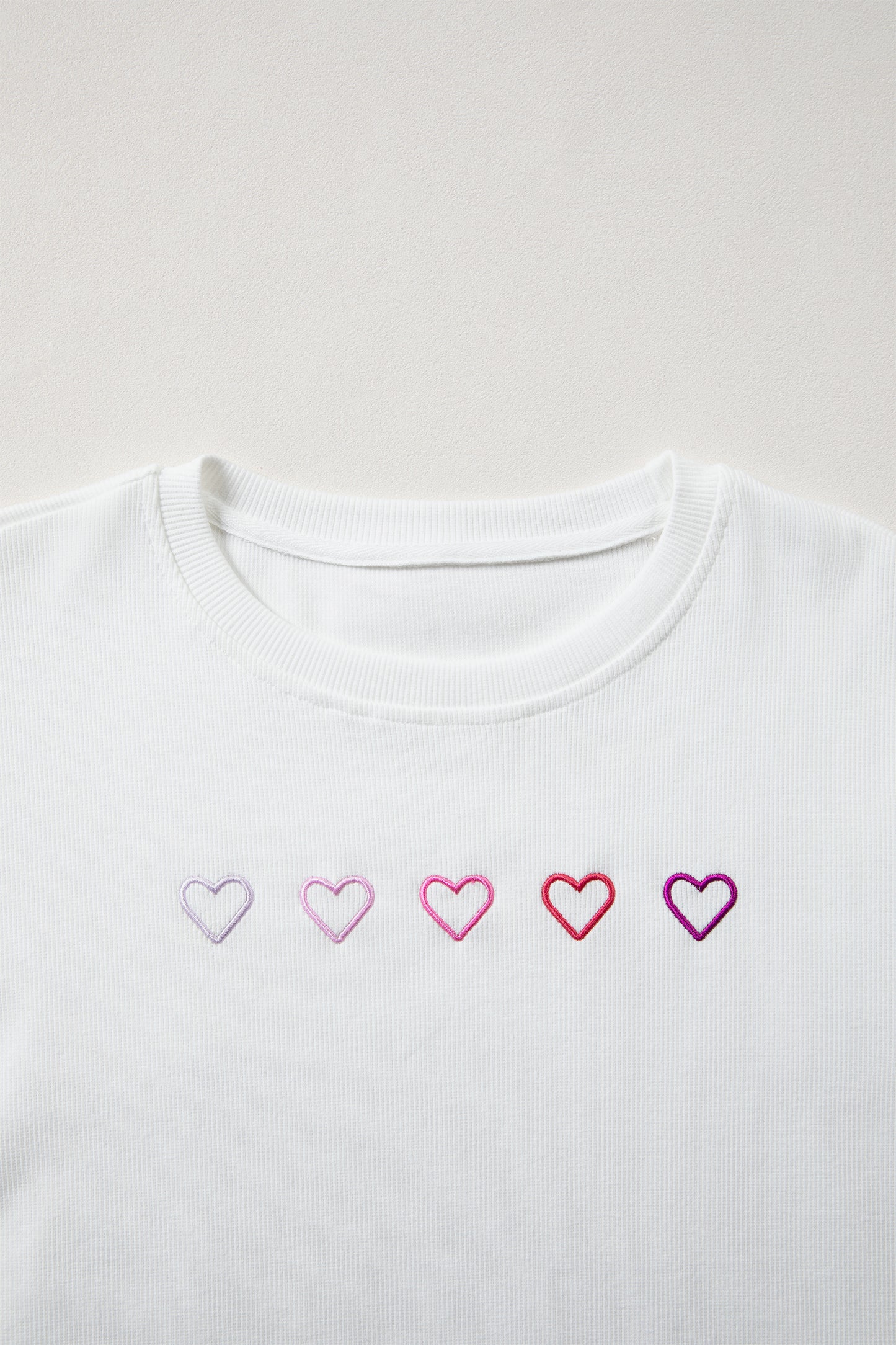 Sweatshirt in Embroidered XOXO or Printed Hearts