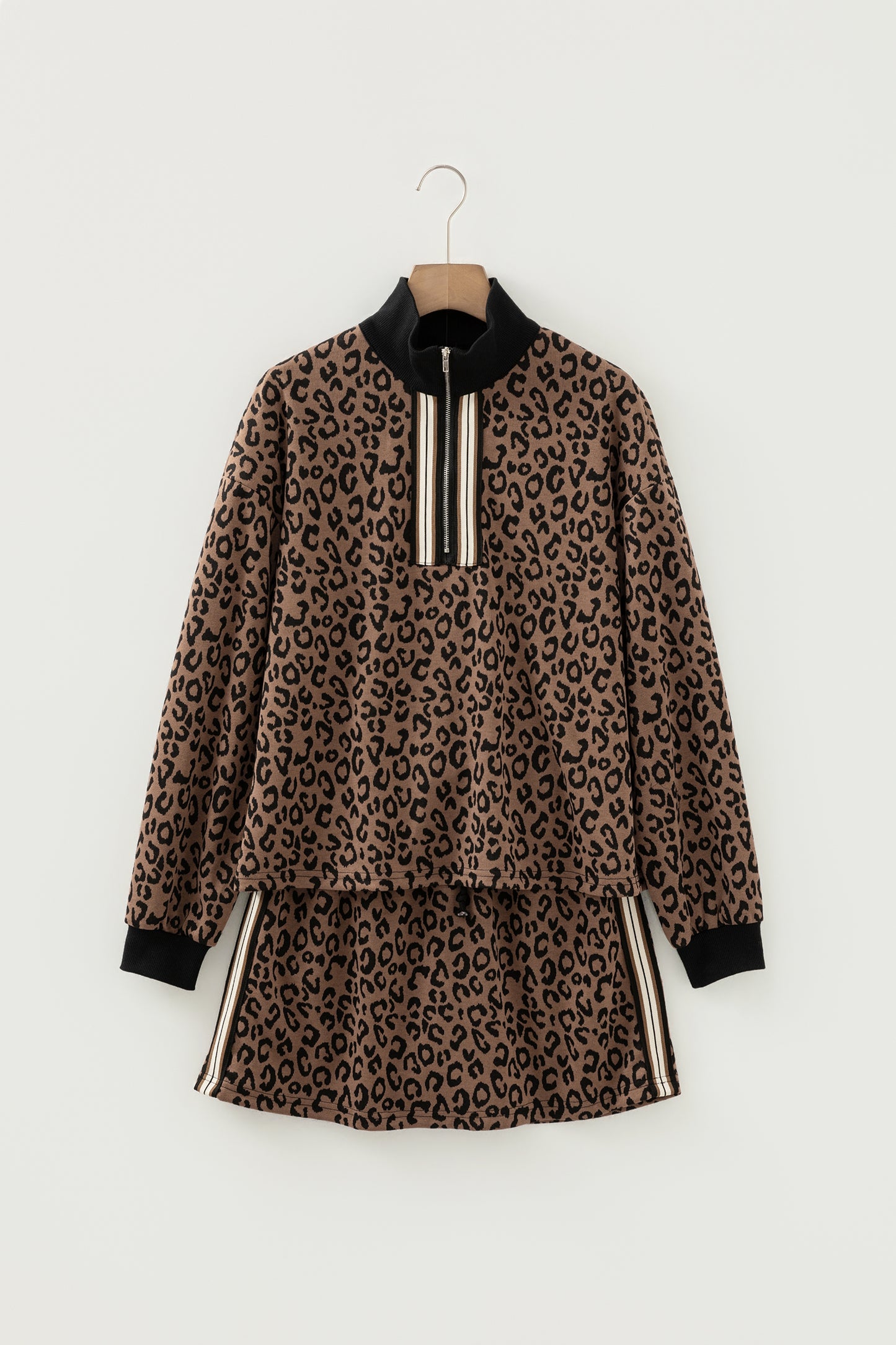 Leopard Print 2pc Mini Skirt Set