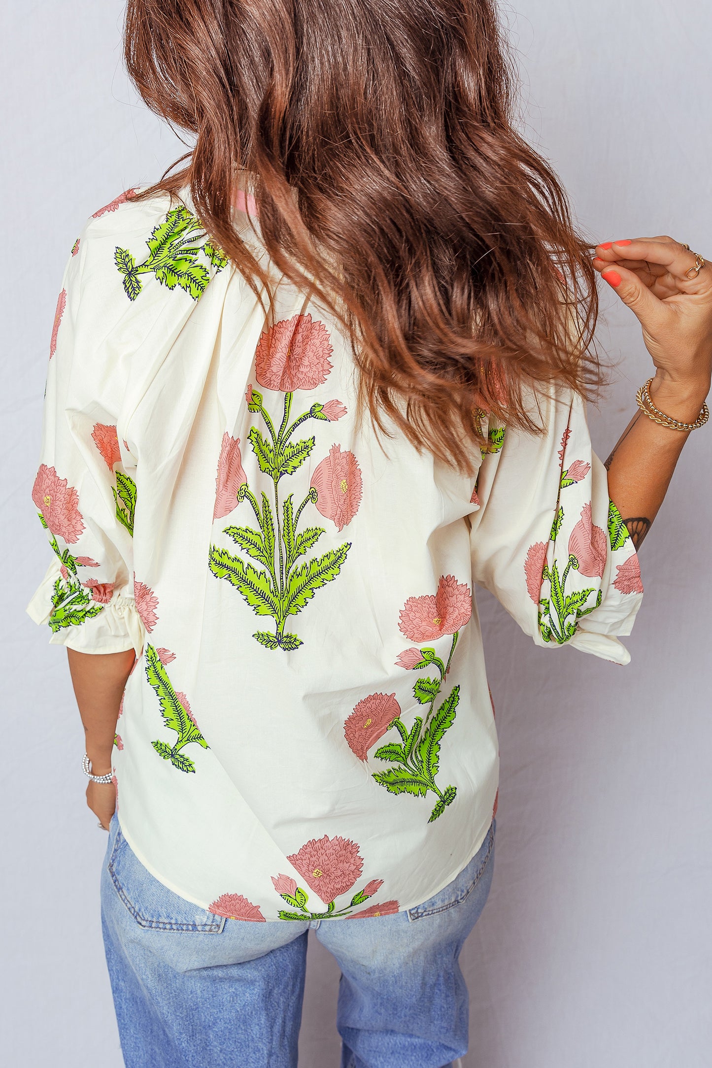 Wild Flower 3/4 Sleeve Blouse