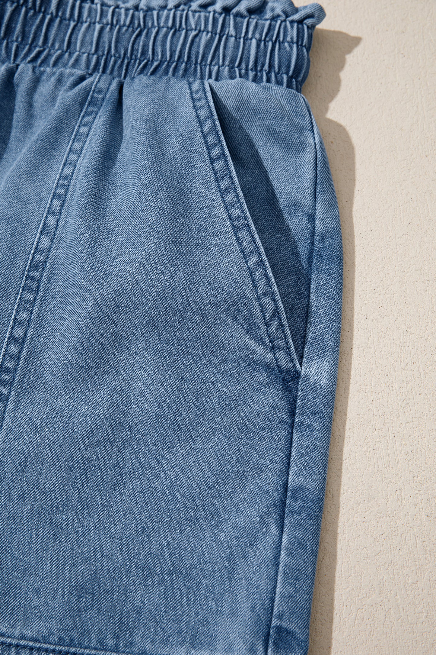 Dusk Smocked Waist Denim Shorts