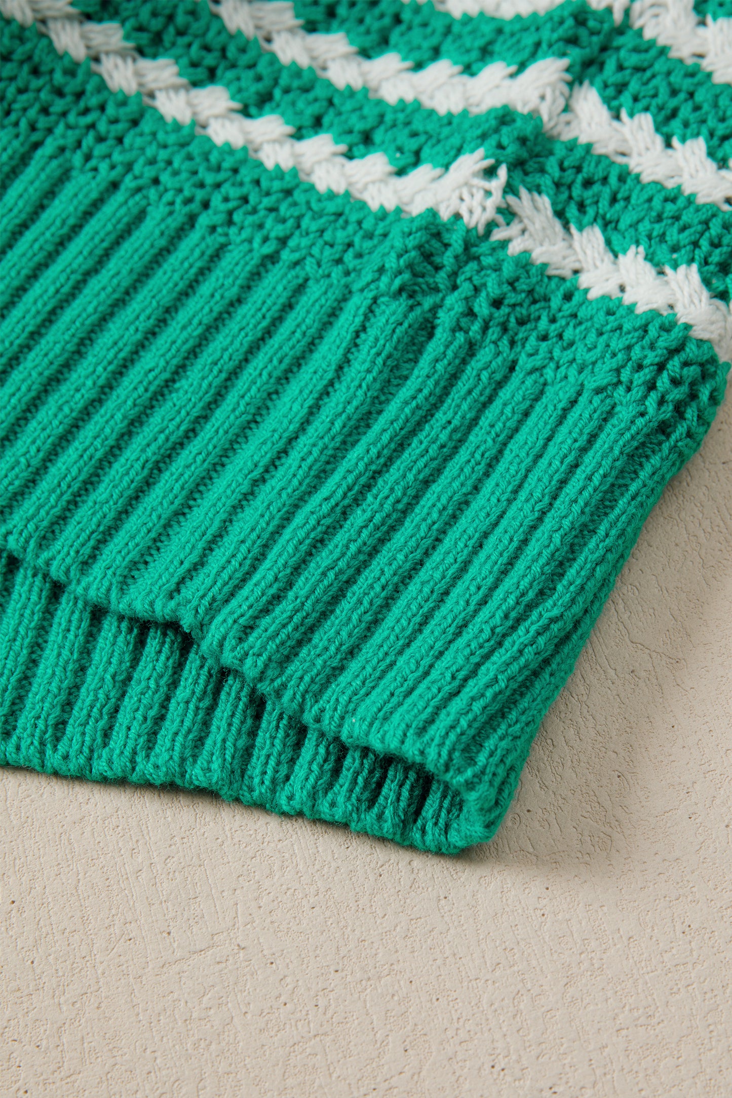 Green Striped Bow Knot Sweater