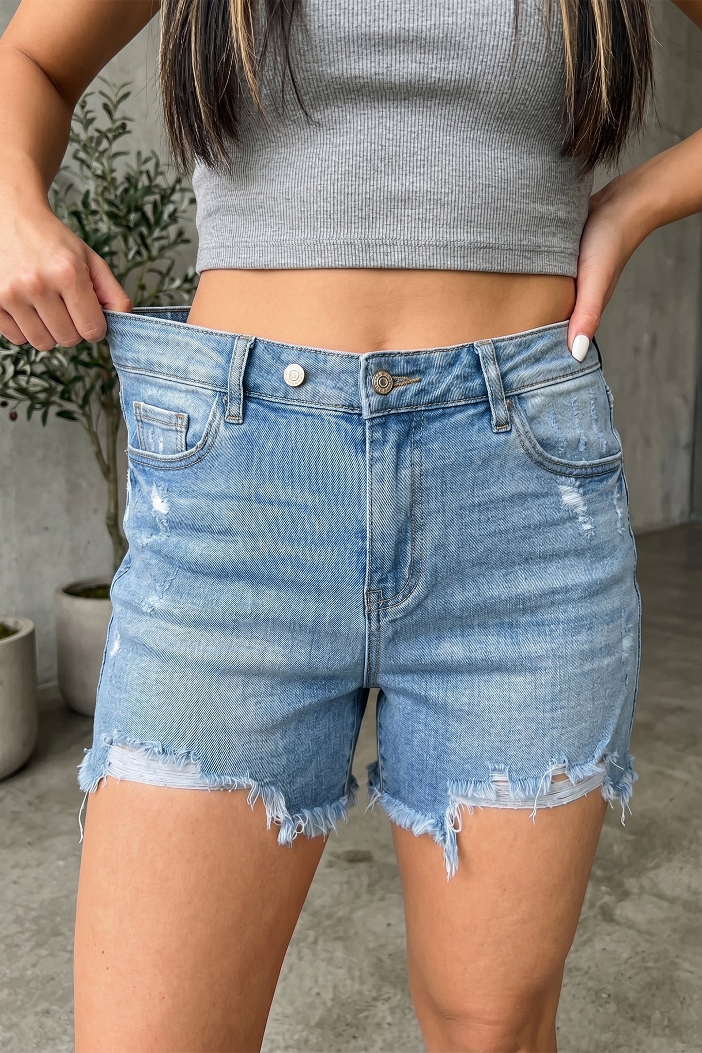 Beau Distressed Denim Shorts