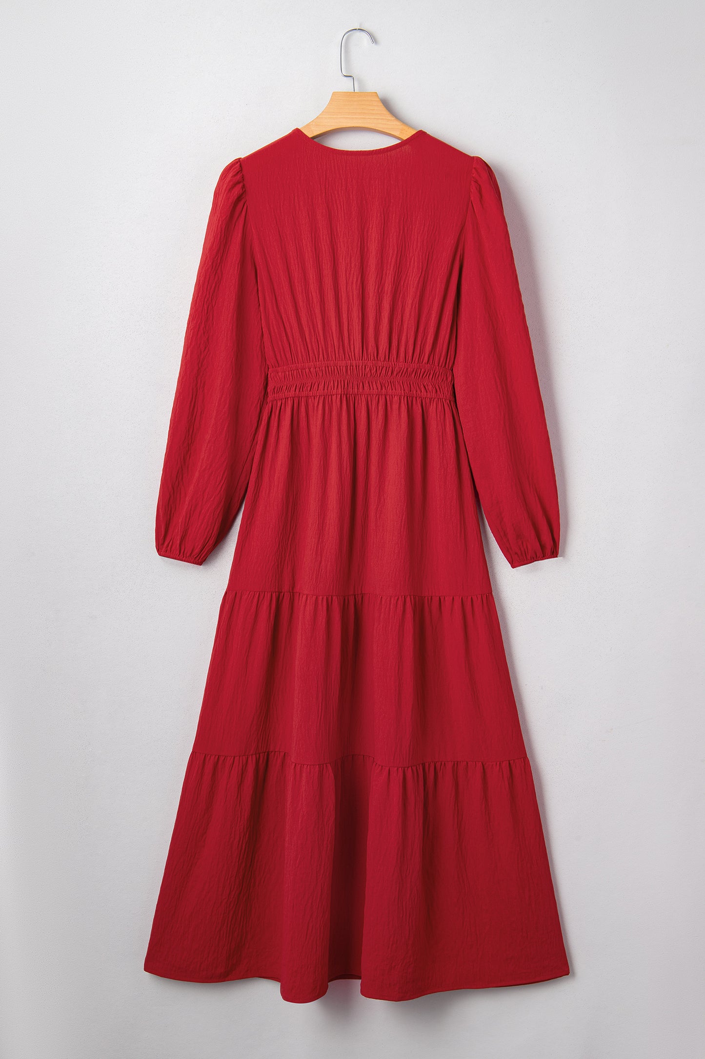 Racing Red Embroidered Detail Maxi Dress