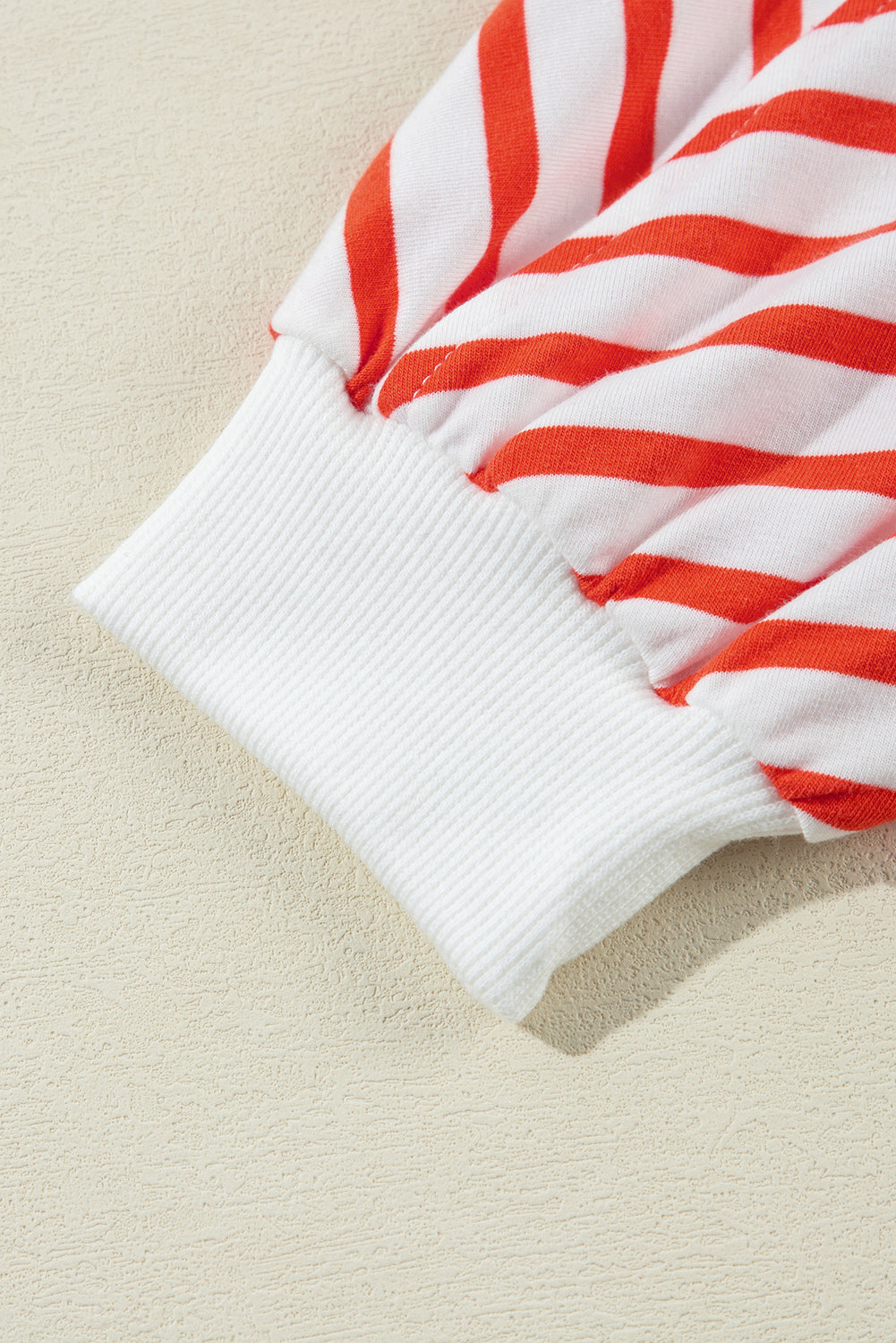 Orange Striped Drop Shoulder Crew Neck