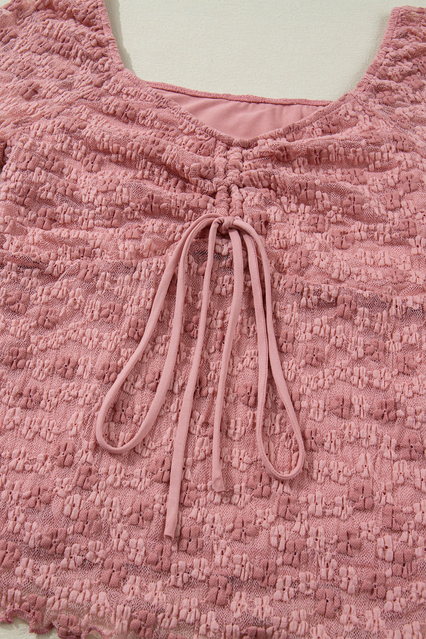 Peach Blossom Floral Lace Blouse