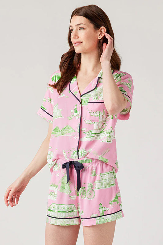 Pink Holiday Resort 2pcs Pajama Set